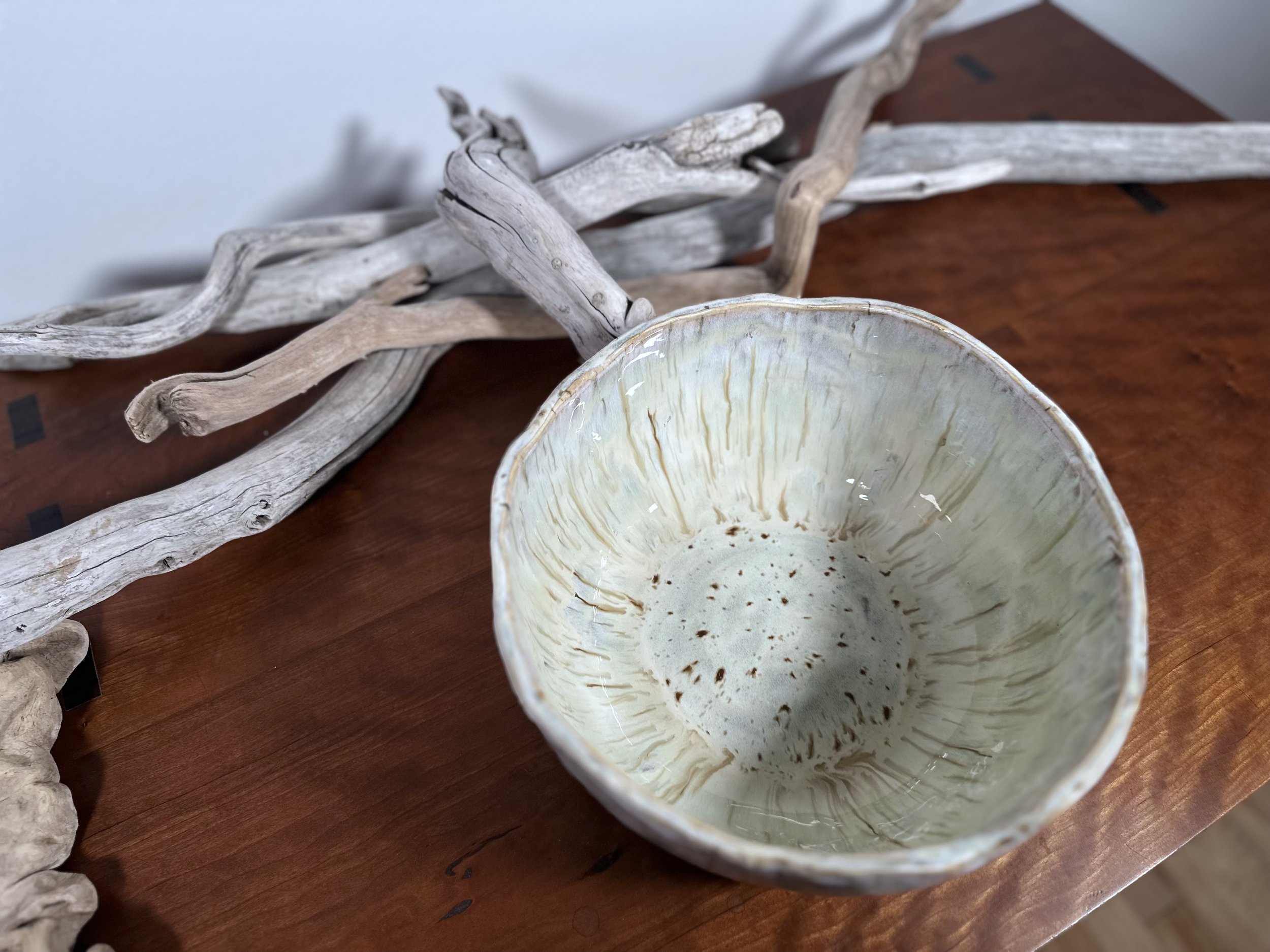 Single large bowl inside 2026 Aspen Bark Collection by yellowstoneware by jesse fales 4.jpg