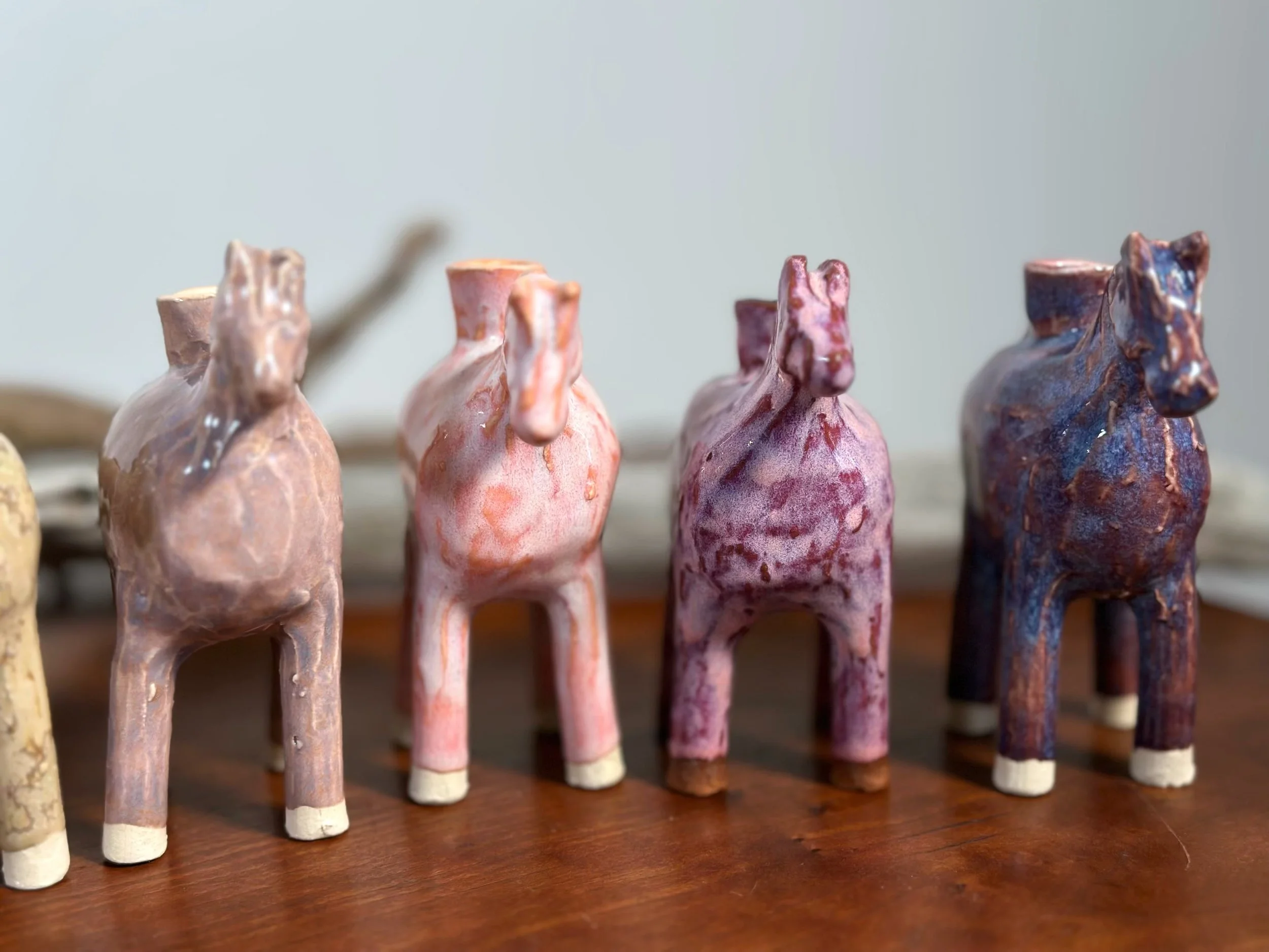 Pink Collection - Sunset Pink, Salmon Pink, Raspberry Pink, Lupine Purple Yellowstoneware by Jesse Fales.jpg