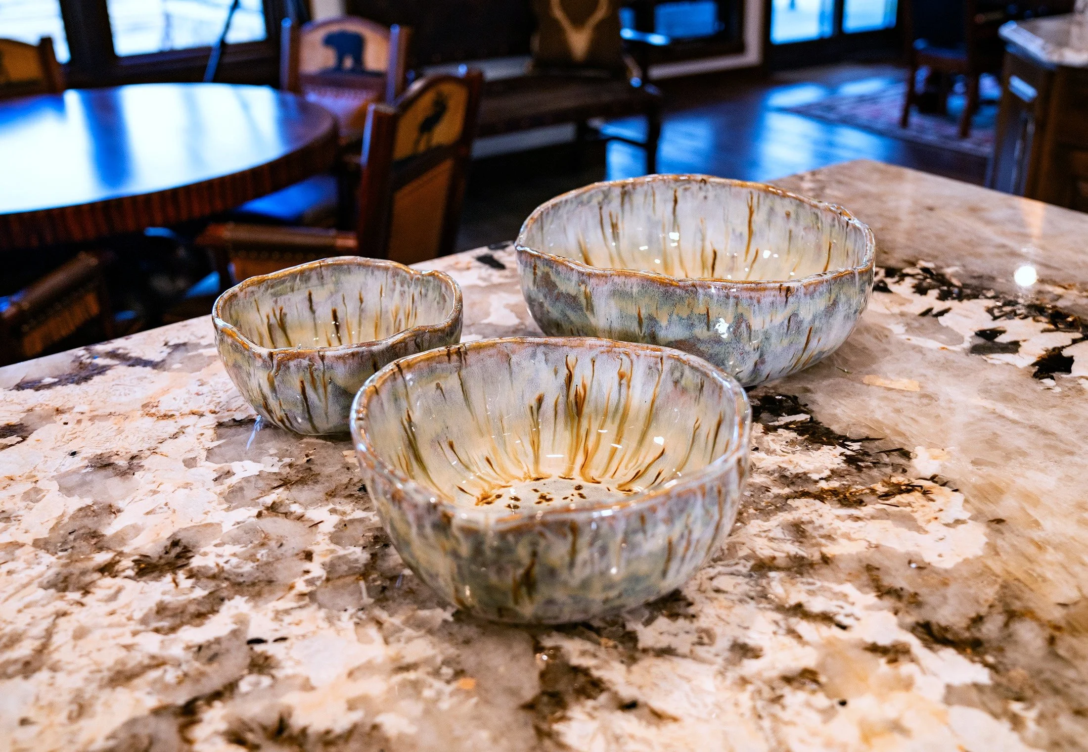 3 Bowls from Aspen bark Colection by yellowstoneware by jesse Fales.jpeg