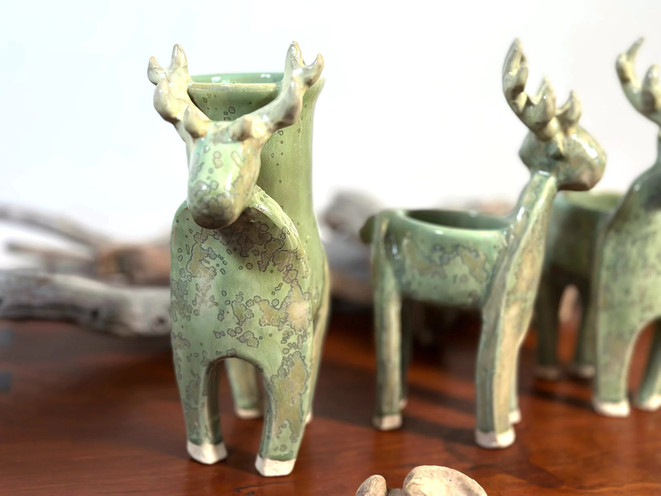 green Deer Vase (large) 2026 yellowstone Wildlife Collection copy 2.jpg