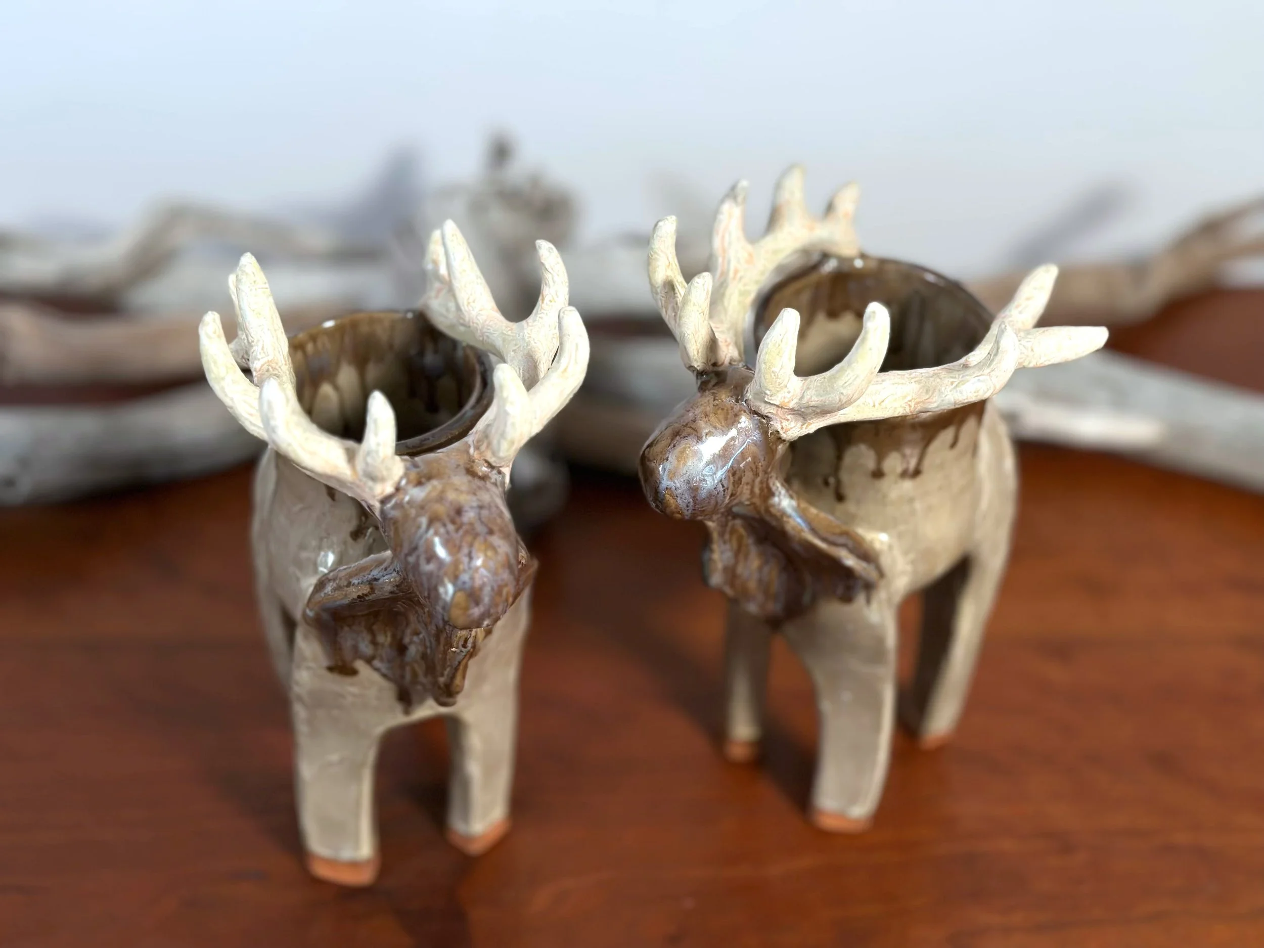 two large Elk Vase ceramic by yellowstoneware by jesse fales.jpg