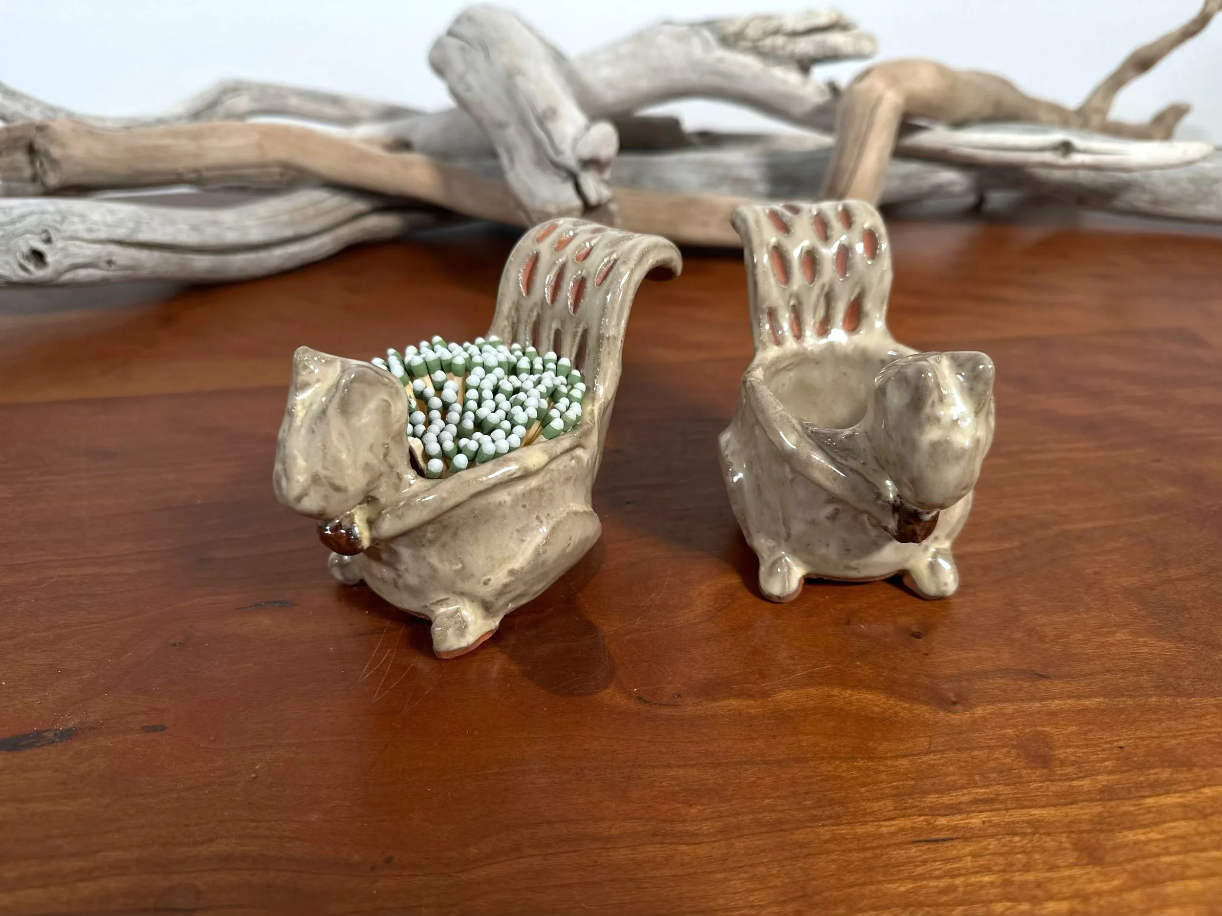 squirrel match holder - 2026 kitchenware by yellowsotneware by Jesse Fales front view 3.jpg