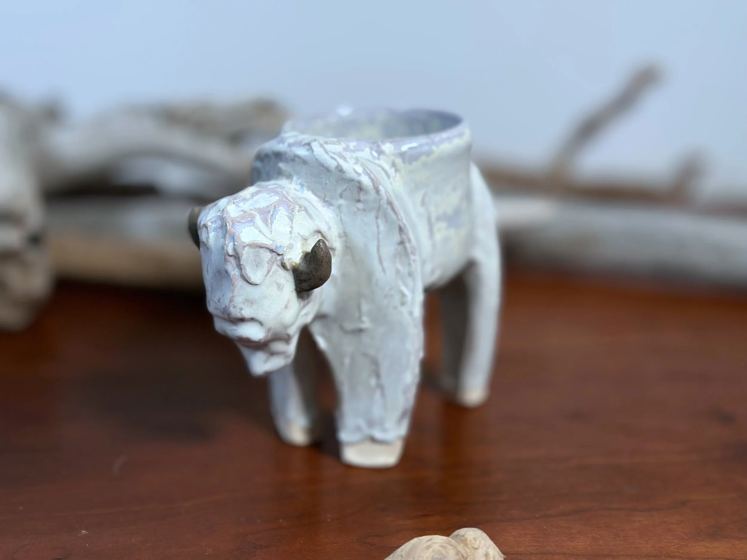 Bison White Pot  (Small, Medium, Large) - 2026 Yellowstone Wildlife Collection