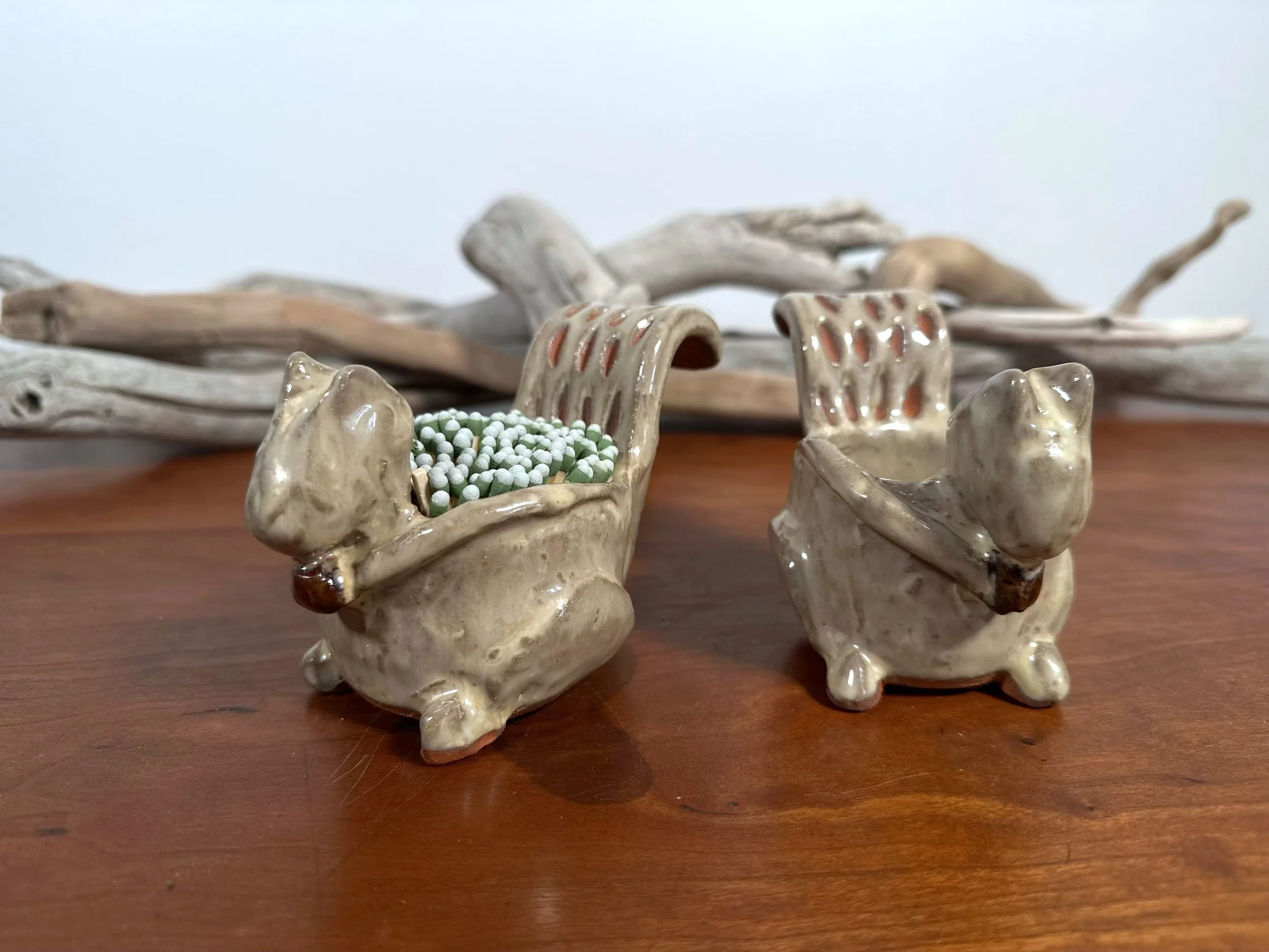 squirrel match holder - 2026 kitchenware by yellowsotneware by Jesse Fales front view 2.jpg