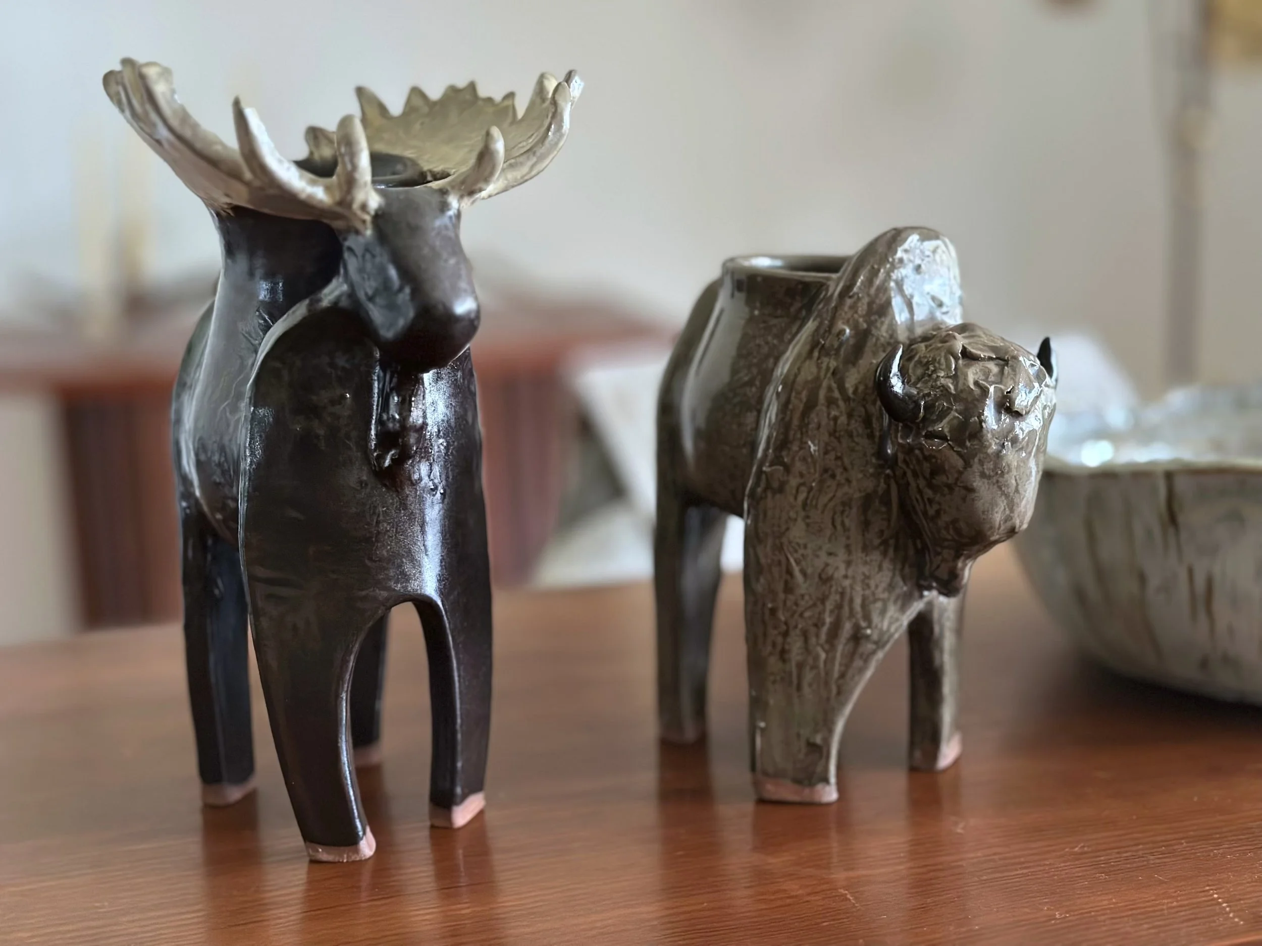 © Jesse Fales two animals Yellowstone Wild Life Collection Big Elk and Brwon Bison Spring 2025 copy.jpg