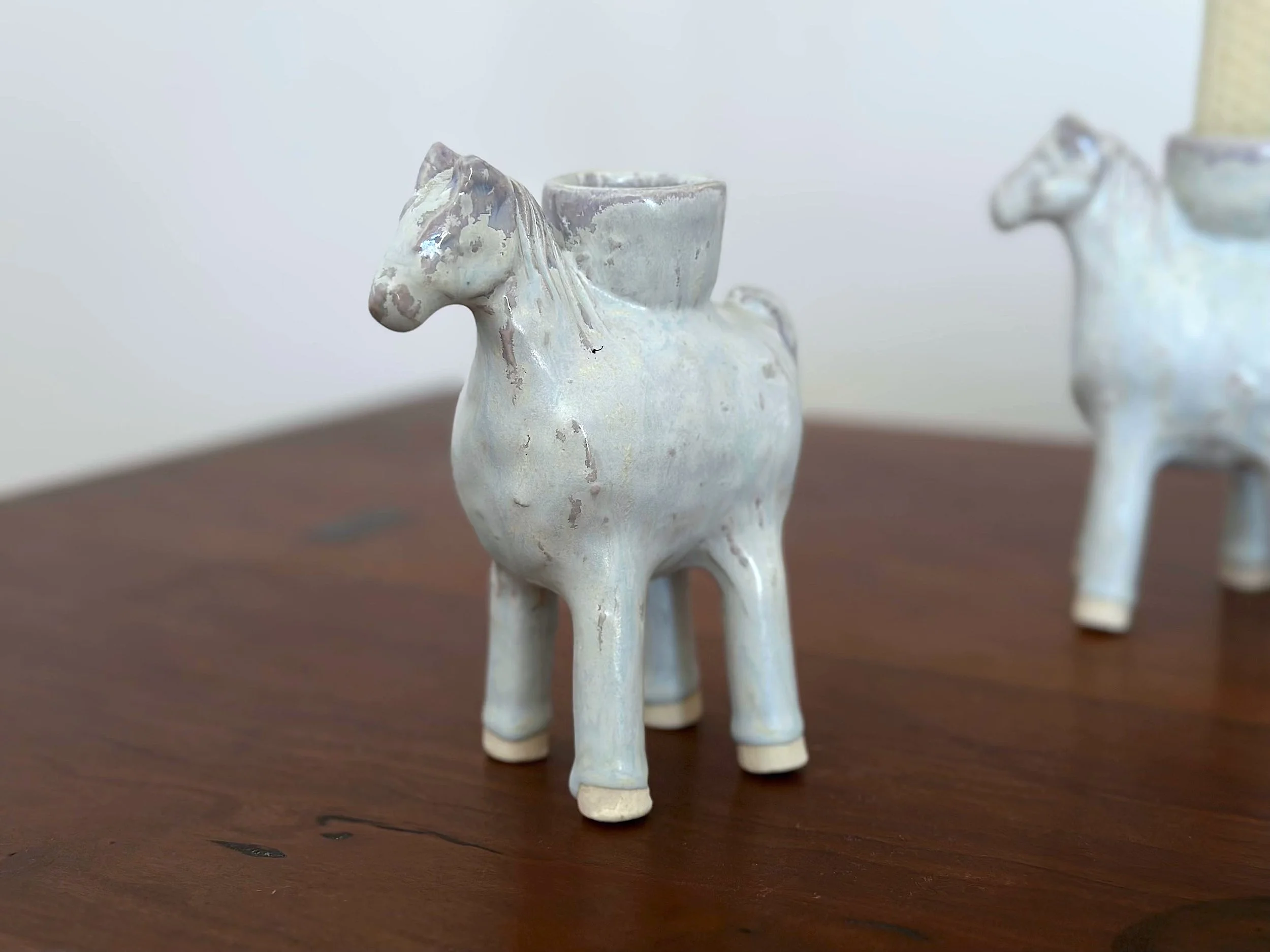 small white horse candle holder votie by yellowstoneware by jesse fales copy.jpg