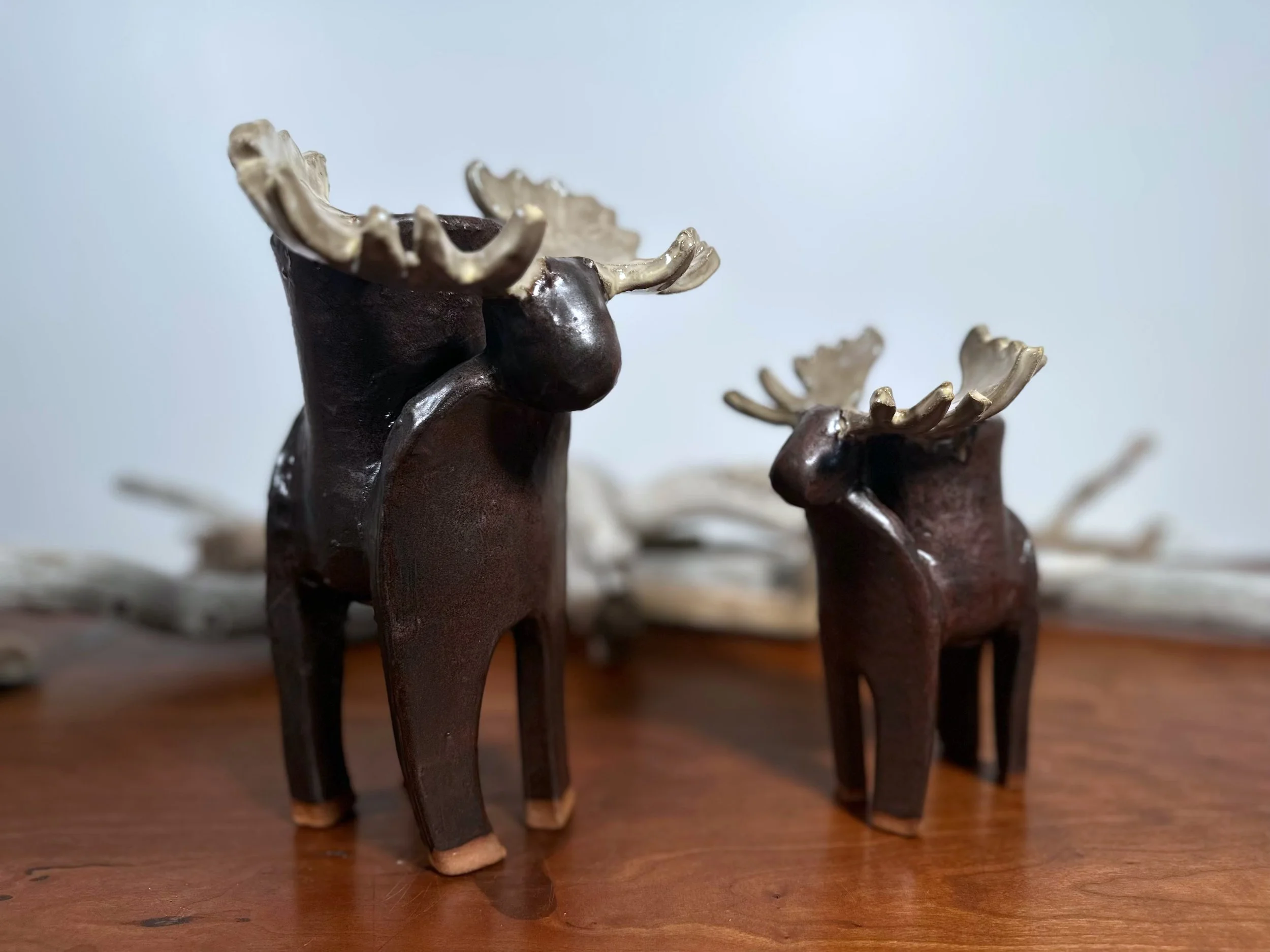 Moose large and small 2026 Yellowstone wildlife by yellowstoneware by jesse fales front view large 2.jpg