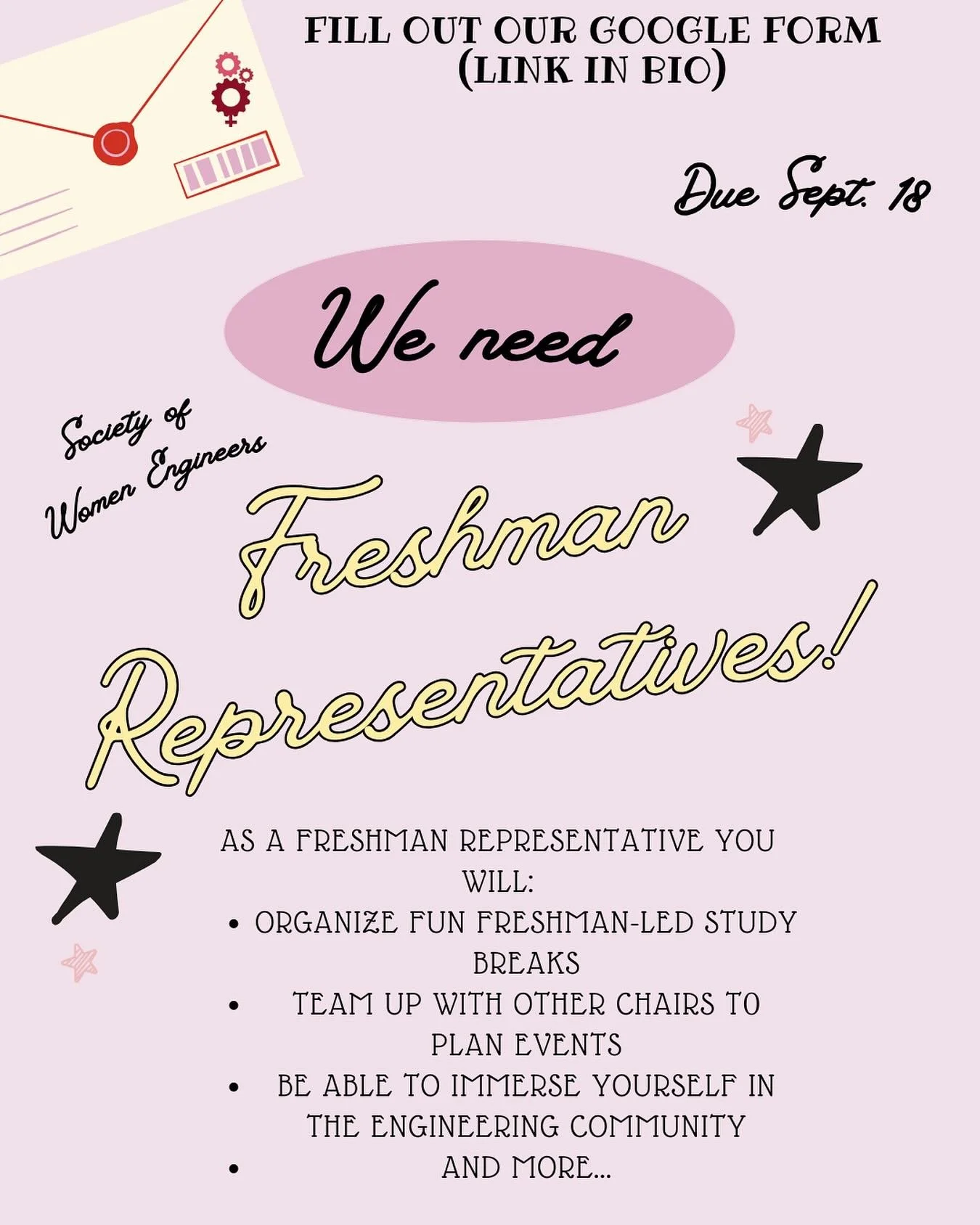 💫 Want to be part of the best engineering club on campus?
Apply to be a Freshman Representative!
As a rep, you&rsquo;ll help plan exciting events and get immersed into the vibrant engineering community at Harvard. Don&rsquo;t miss this chance to mak