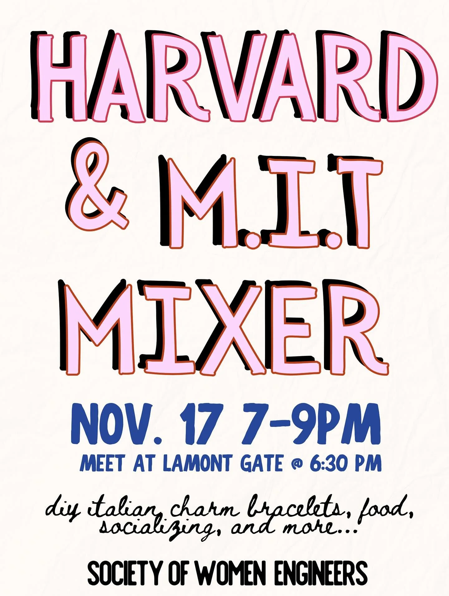 💫 Join MIT SWE for a Night of Italian Charm Bracelet Making!
Come unwind, get creative, and make your own Italian charm bracelet while connecting with fellow members of the Boston-area SWE community. Enjoy a relaxed evening of fun, friendship, and c