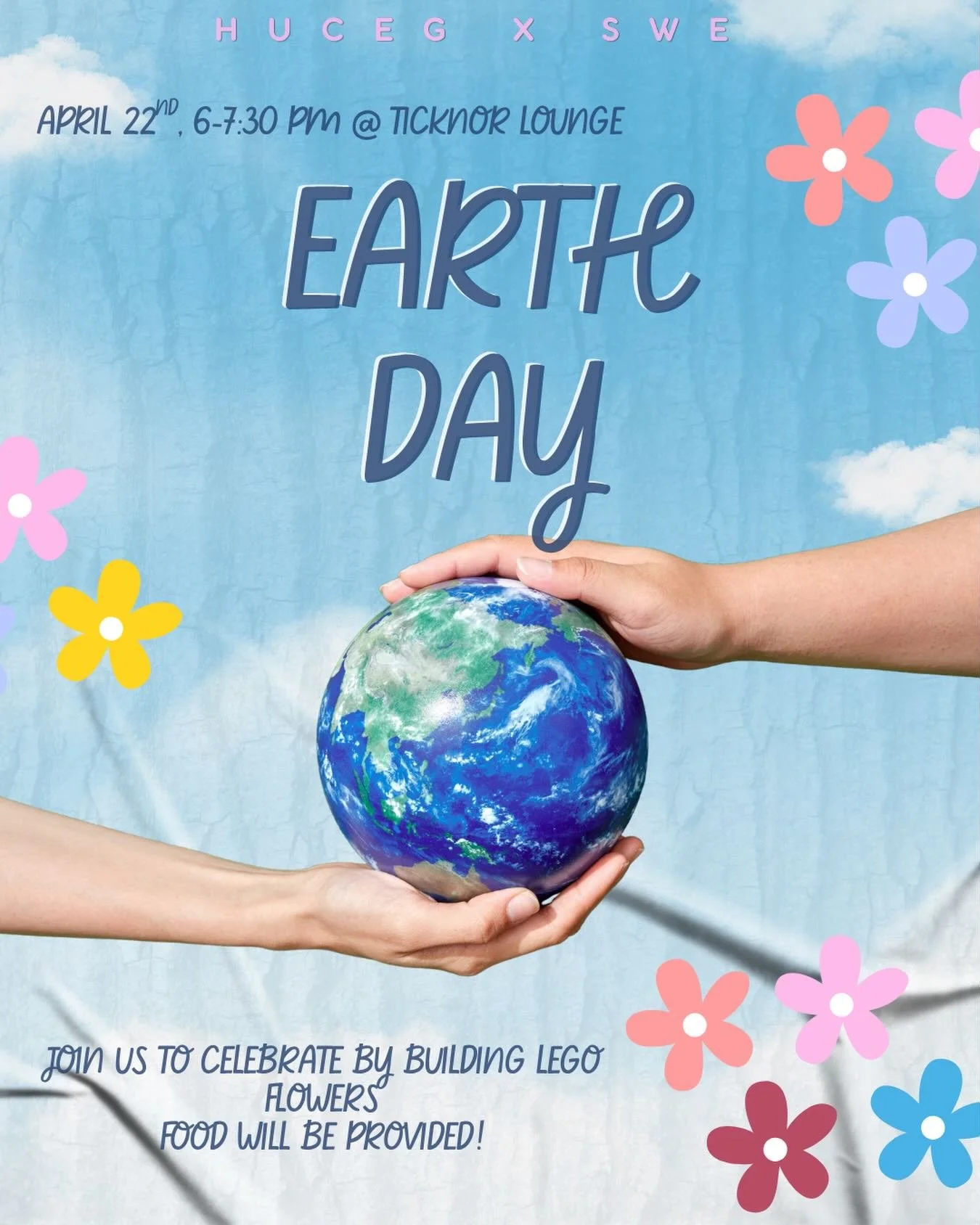 Celebrate Earth Day with the Harvard Society of Women Engineers &amp; HUCEG this Wednesday, April 22 from 6-7:30 in Ticknor Lounge! 🌍💚
Come build LEGO flowers, grab some food, and hang out with us!