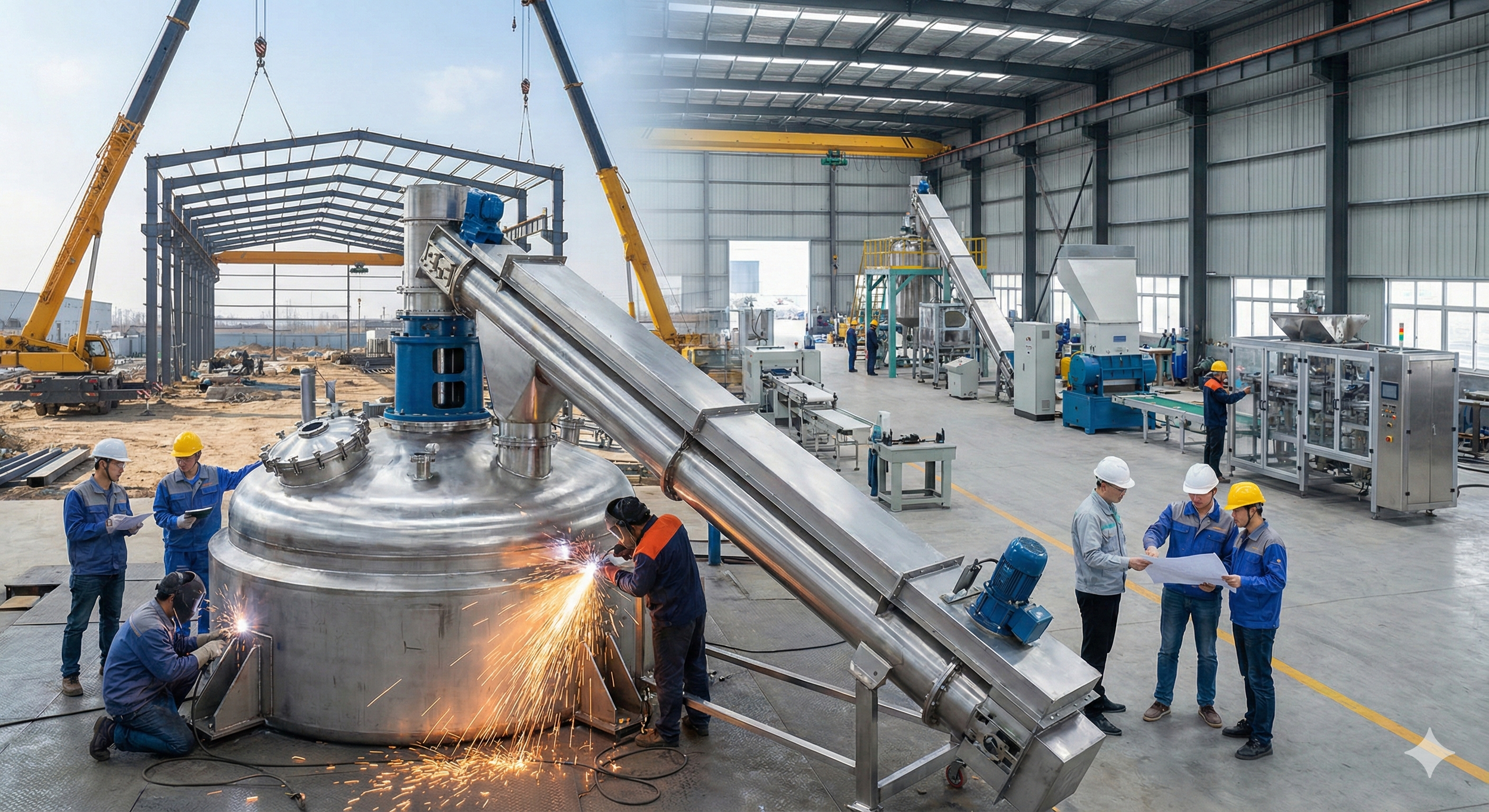 gübre üretim tesisi, üretim hattı