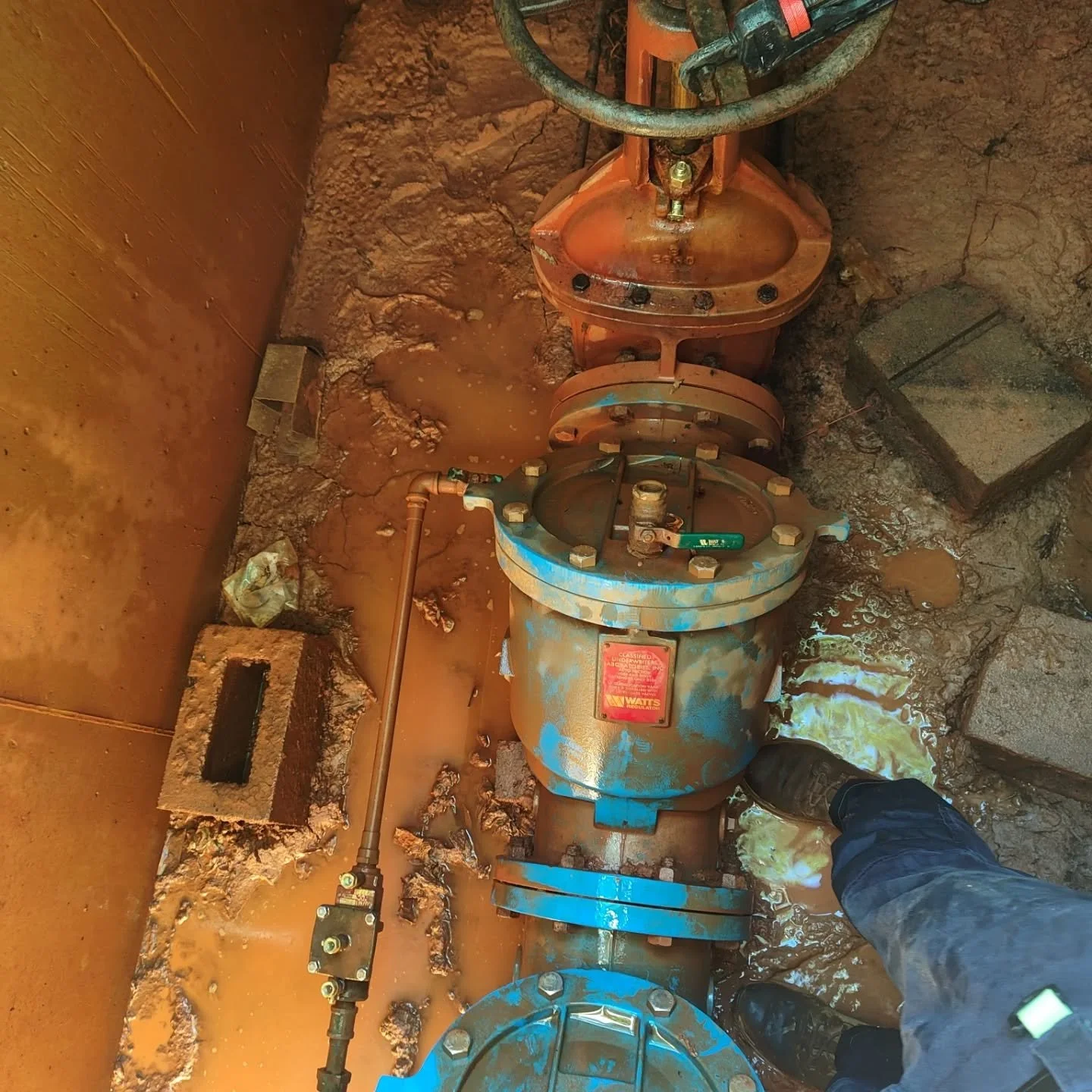 We get in the mud so you don't have to. 🥾💧
​Take a look at what it actually takes to keep your water compliant. (Yes, that&rsquo;s us down in the vault!).

​Backflow prevention isn't just about a piece of paper; it's about the complex assemblies th