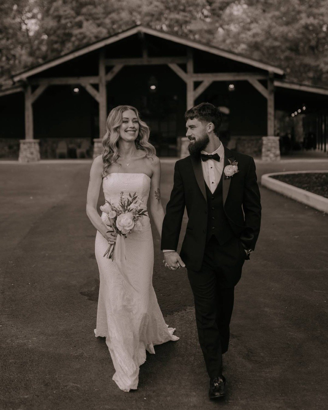 Walking into forever, beautifully, of course.

Vendor Spotlight:
- Planner: @eventsbydezine
- Photographer: @intotheembers.photo
- Bridal Beauty: @brushworx
- Venue: @silvercityatmilesranch

&mdash;

🩵: Brushworx: Hair &amp; Makeup
👰🏻&zwj;♀️: Wedd