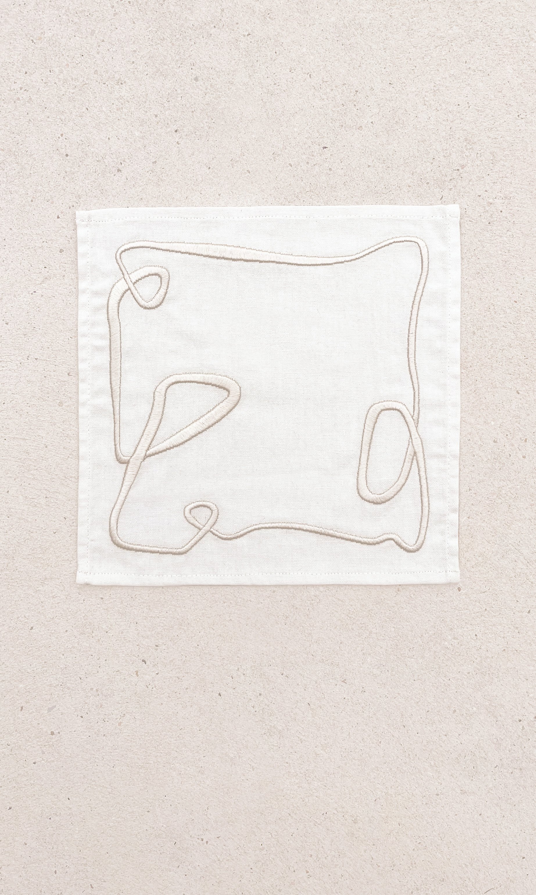 Pair of Ribbon Napkins - Ivory