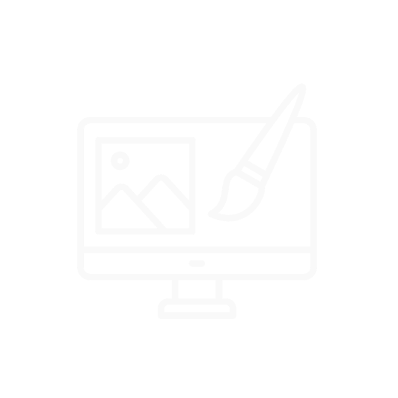 Geometric drawing of an outline square with sections divided by vertical, horizontal, and circle lines.