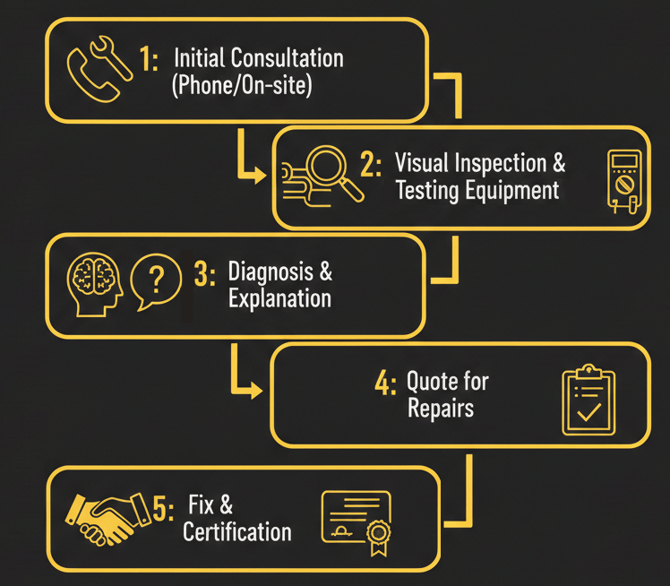 elser electrical fault finding process diagram