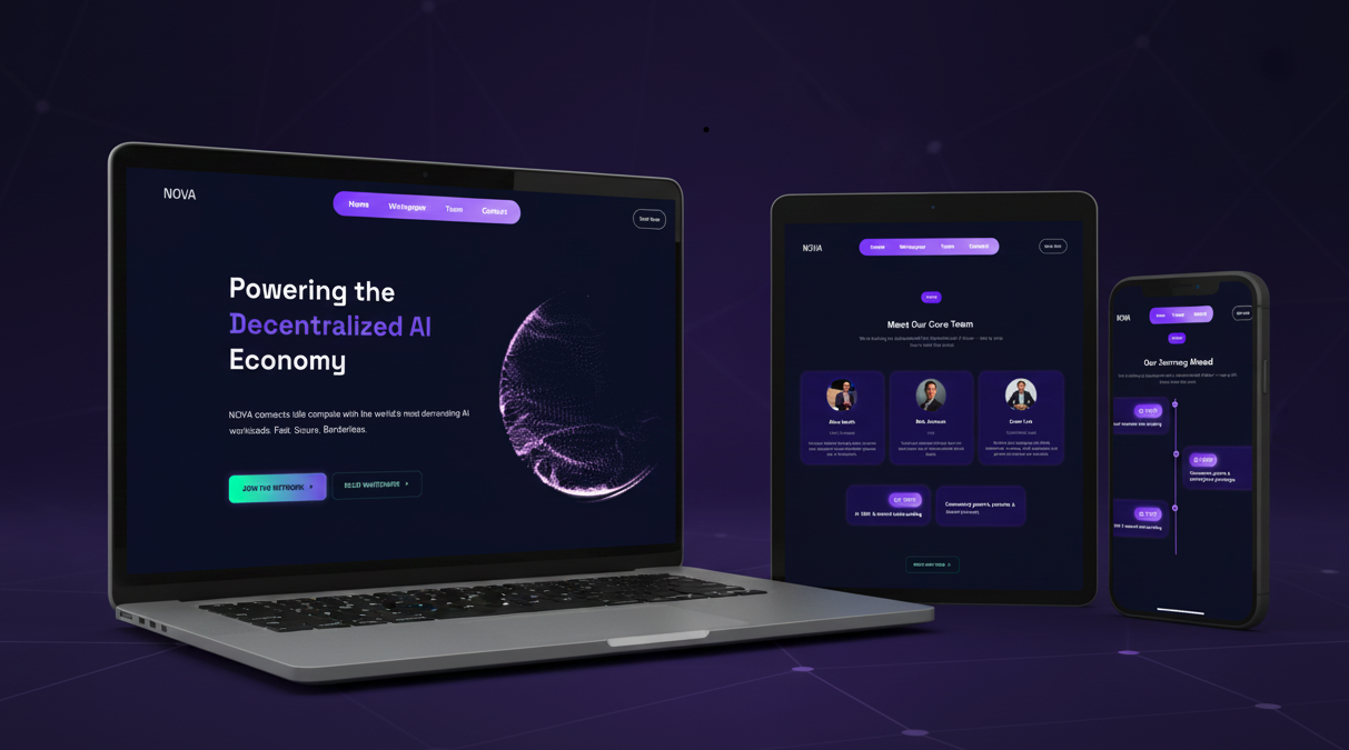 Nova project portfolio picture showing laptop, tablet and mobile