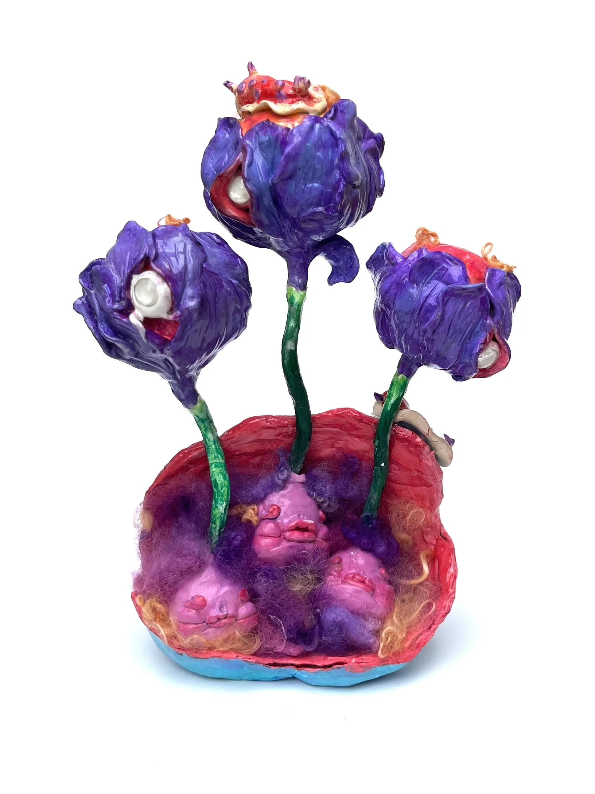 Slow Growth.

Air Dry Clay, polymer clay, wire, acrylic paint 
25 x 17 x 11 cm
2024
