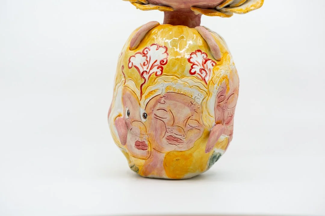 
Flower
Porcelain and amaco underglazes
Coil built 
Mid-range Cone 6 (1220°C) 
30 x 15 x 13 cm 
2026 
