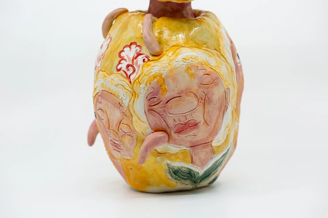 
Flower
Porcelain and amaco underglazes
Coil built 
Mid-range Cone 6 (1220°C) 
30 x 15 x 13 cm 
2026 
