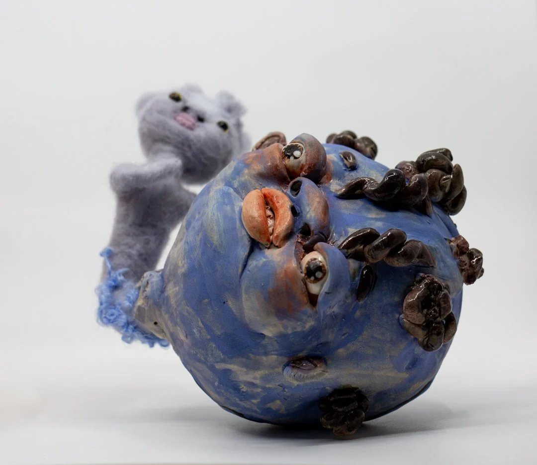 Can’t Break My Spirit
Porcelain and amaco underglazes
Mid-range Cone 6 (1220°C) 
Coil & Pinch pot built 
33 x 15 x 13 & 17 x 18 x 13 cm
2026 
