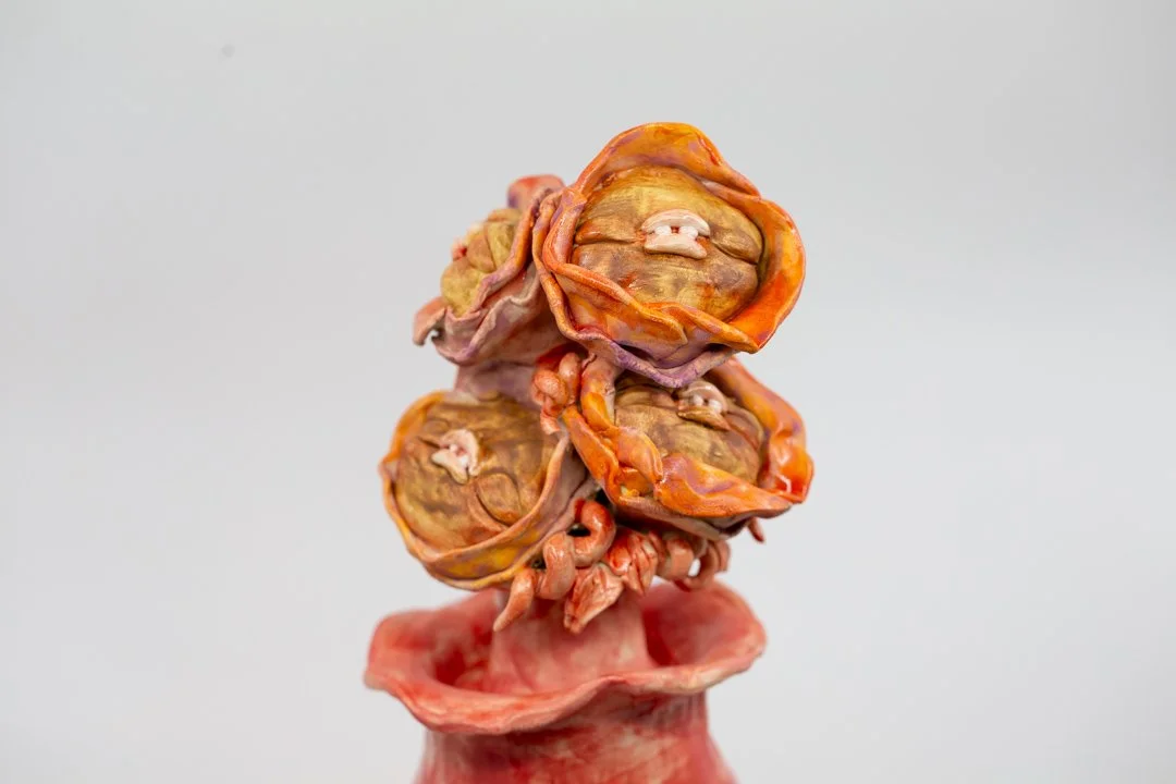 I’m a Delicate Flower 
Porcelain and amaco underglazes
Mid-range Cone 6 (1220°C) 
Coil built 
47 x 34 x 31 cm
2026 
