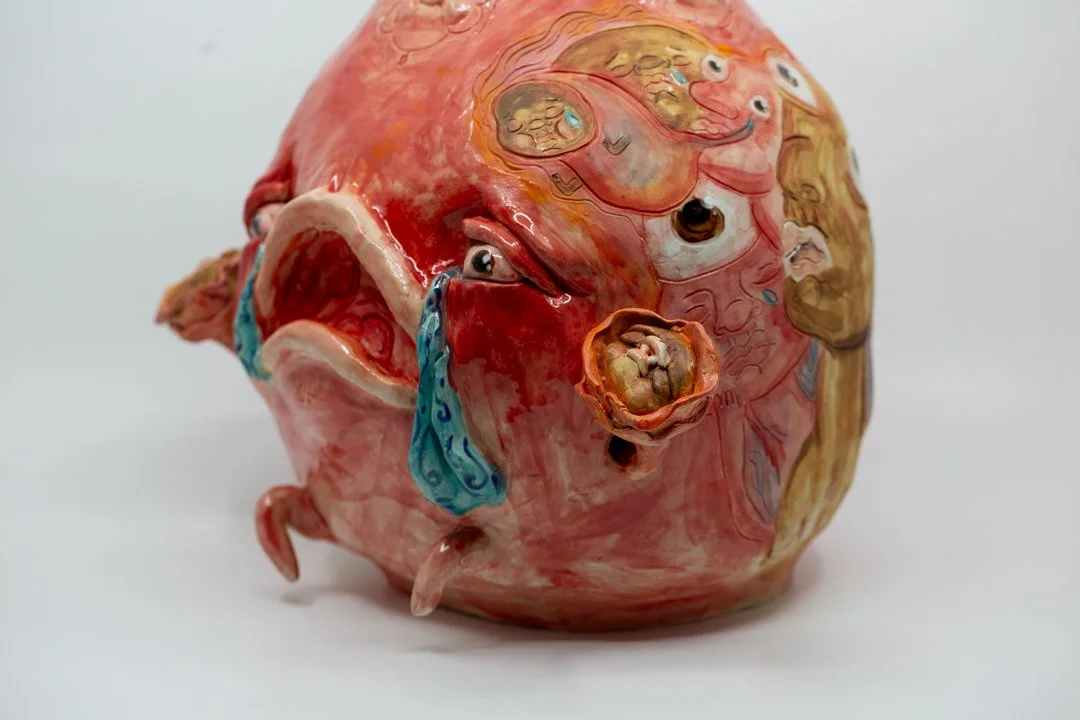 I’m a Delicate Flower 
Porcelain and amaco underglazes
Mid-range Cone 6 (1220°C) 
Coil built 
47 x 34 x 31 cm
2026 
