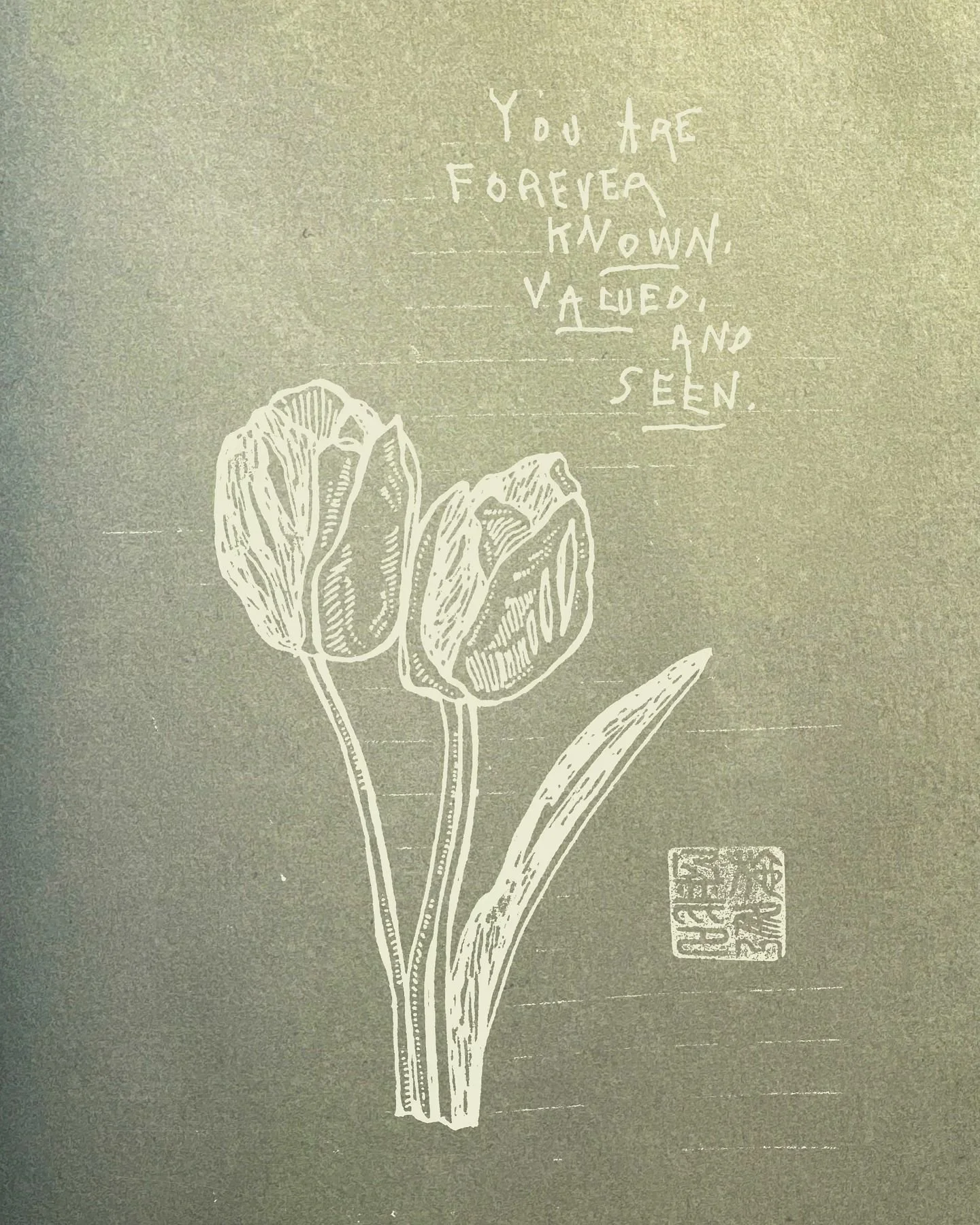 YOU ARE FOREVER KNOWN, VALUED, AND SEEN. 🌹 

#artnotesformydaughter
&mdash;&mdash;
JFS &copy;️#journal #sketchbook 
@muvanotes 

.
.
.
.
.
.
.
#motherhood #originalart #originalwriting #smythson #notebook #illustration #originalwords #writing #flowe