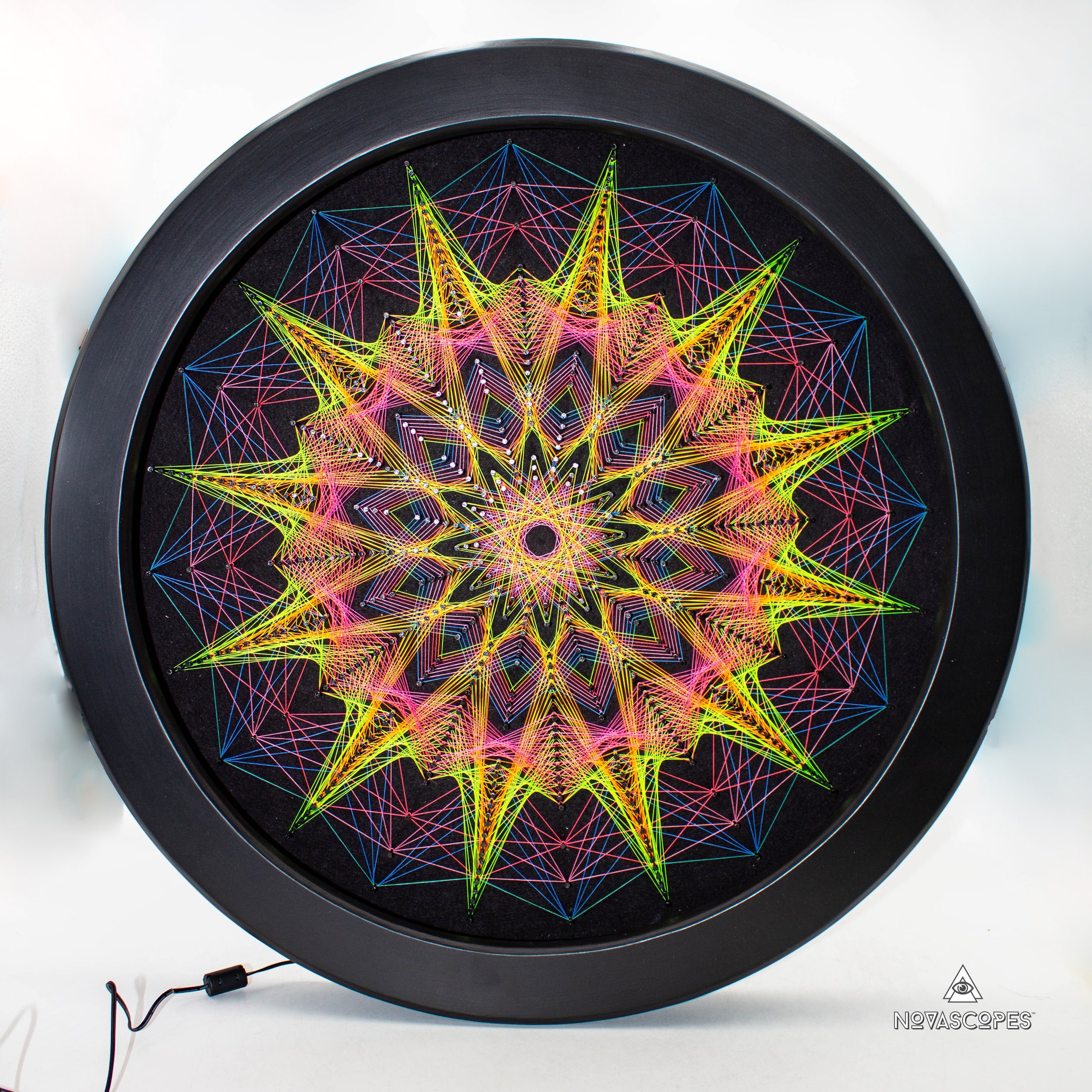 22" Round Framed LED String Art