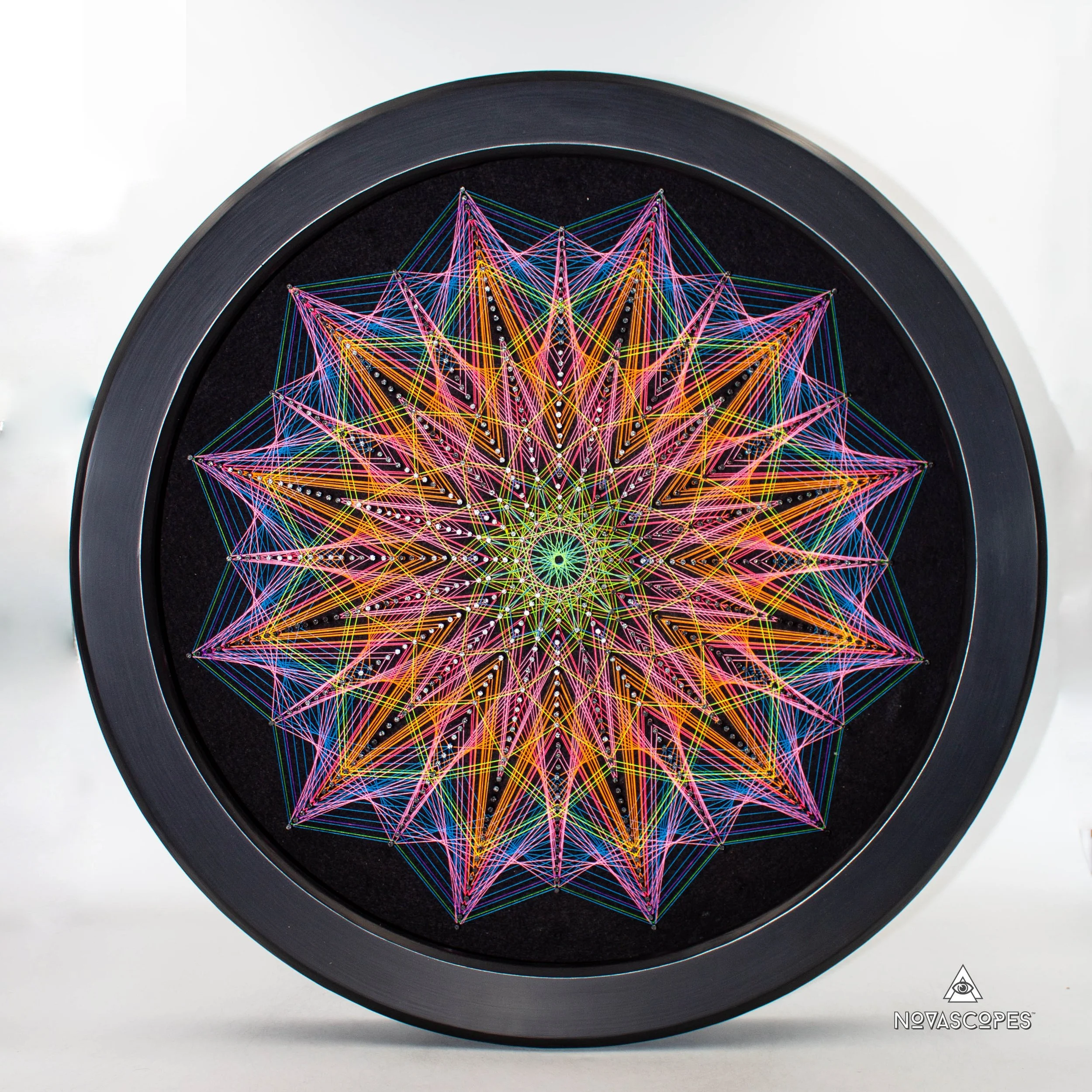 22" Round Framed LED String Art