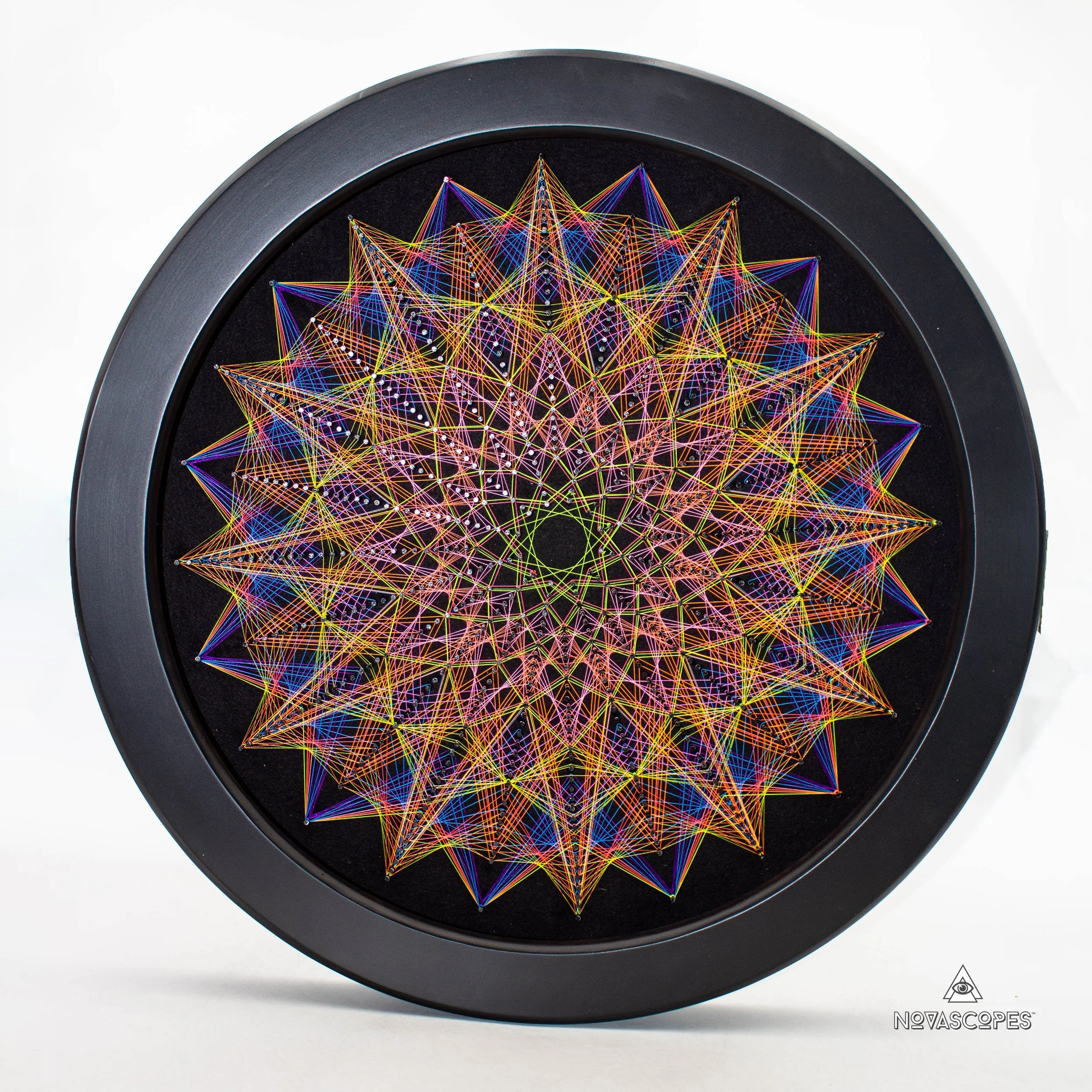 22" Round Framed LED String Art