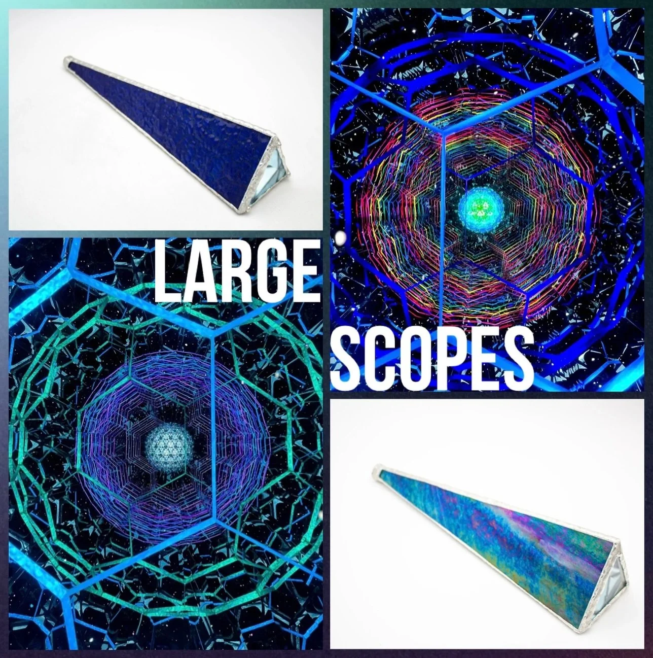 Elevate your collection! Bring the ✨magic✨ home with these show stoppers by David! 

💥These 16 inch pieces include the &ldquo;Nova Blast!&rdquo; A classical design that creates movement and makes these scopes really come alive inside!💥

🌟The stain