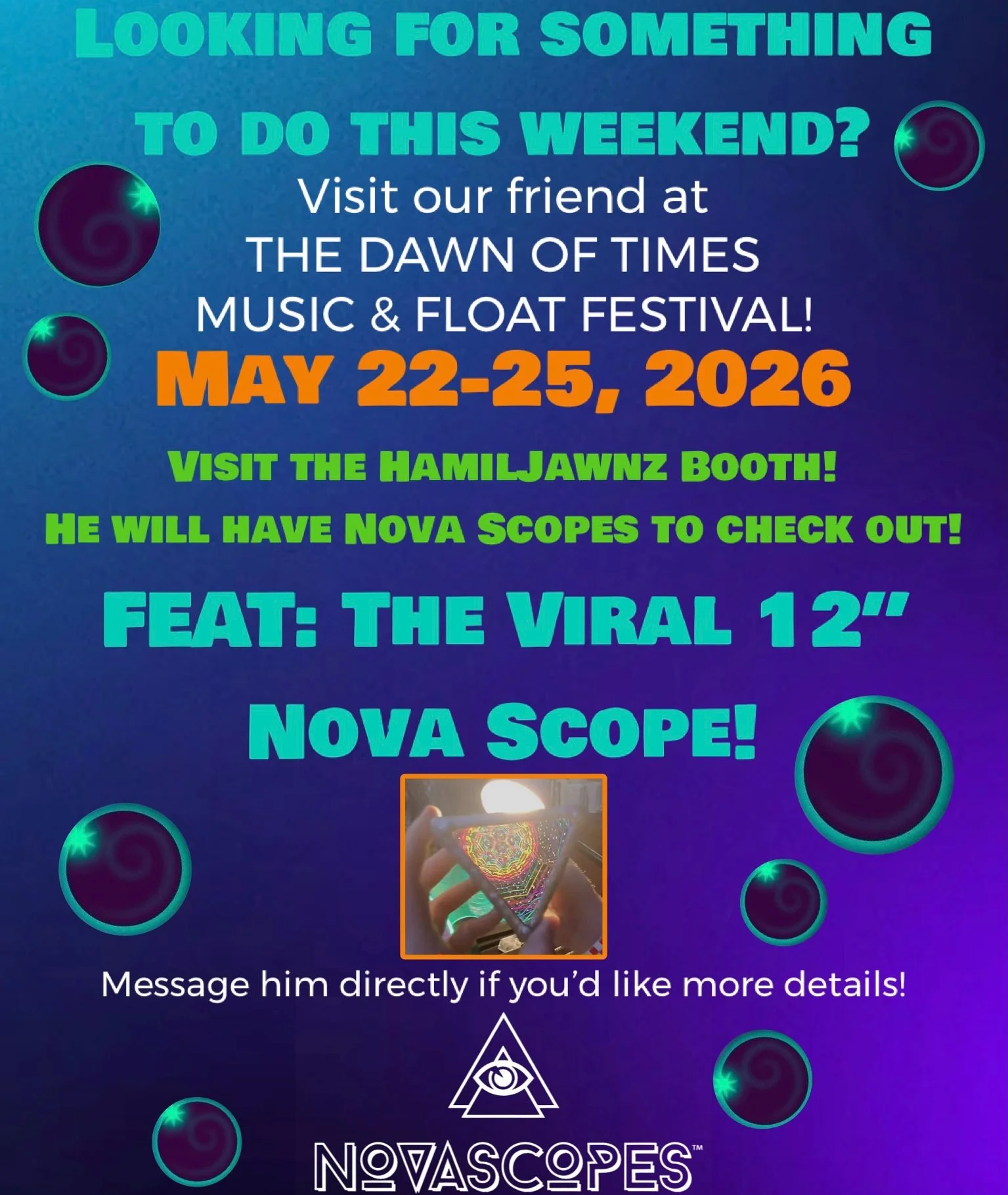 Check out our friend @hamilstone_gemco and his amazing booth this weekend!😎

⚠️Visit the HamilJawnz booth!⚠️
You can find our scopes for yourself, in person! 

INCLUDING:
🟡THE VIRAL 12&rdquo; Yellow Stained Glass Nova Scope!
🟠Multiple Other 12&rdq