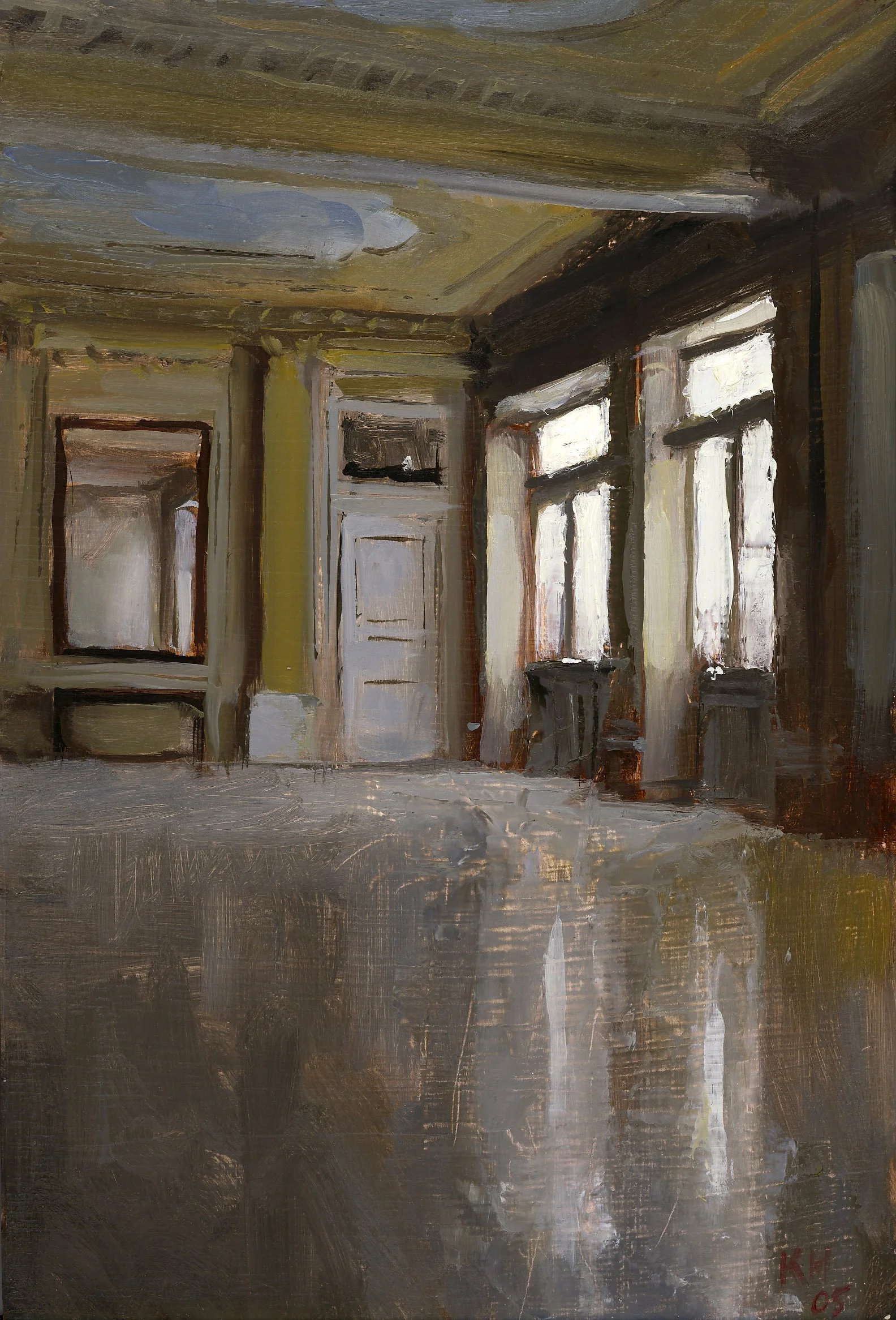 Hall of Mirrors, Cuba, 12x8" Oil on Panel Private Collection
