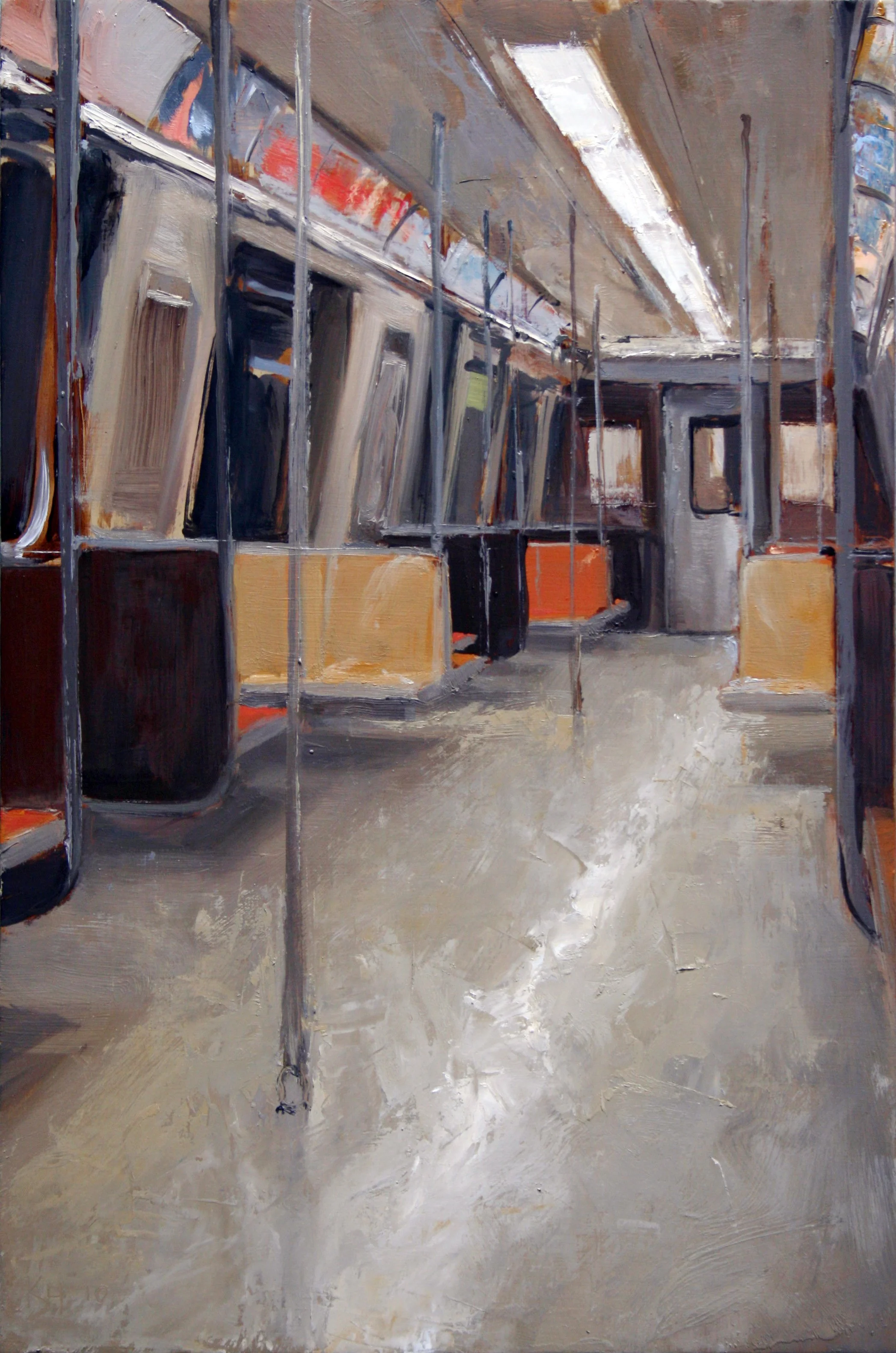 F Train, 12x8" Oil on Panel 2010 Private Collection