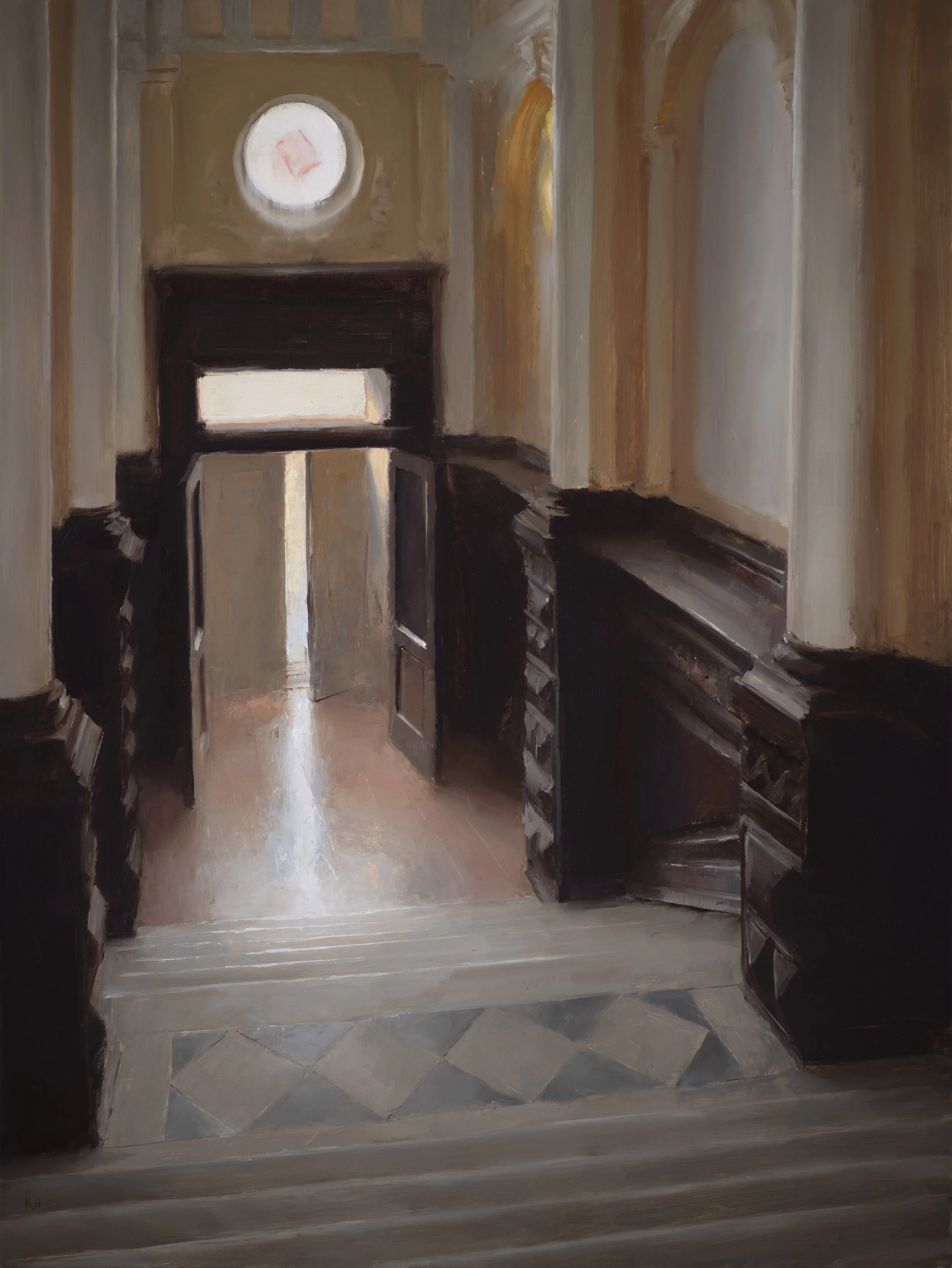 KennyHarris-2022-YellowStairwell-24x18in-OilOnPanel.jpg