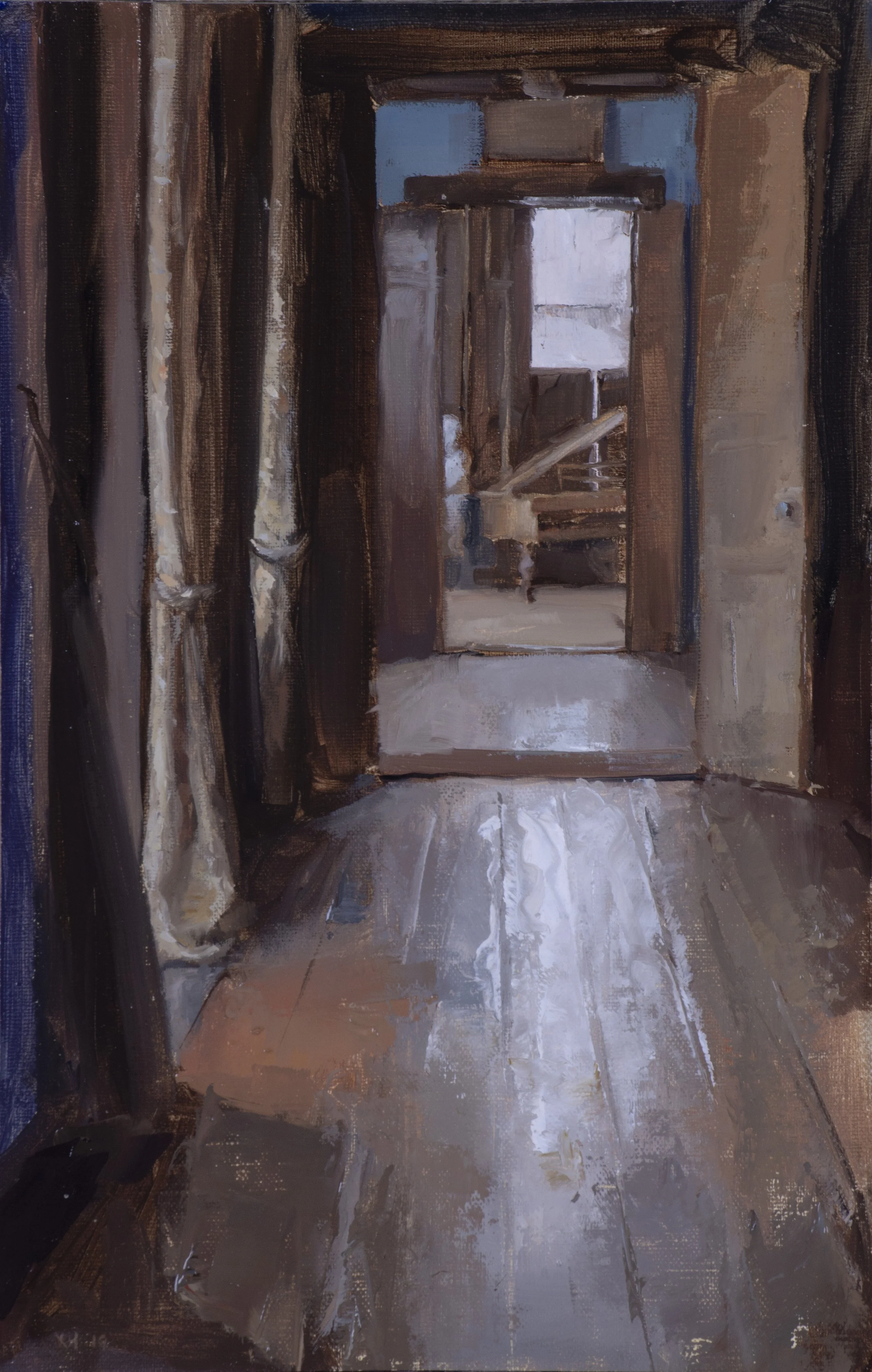 Interior with Piano, Bantry House, Oil on linen on panel, 10.5x7”, 2019 SOLD