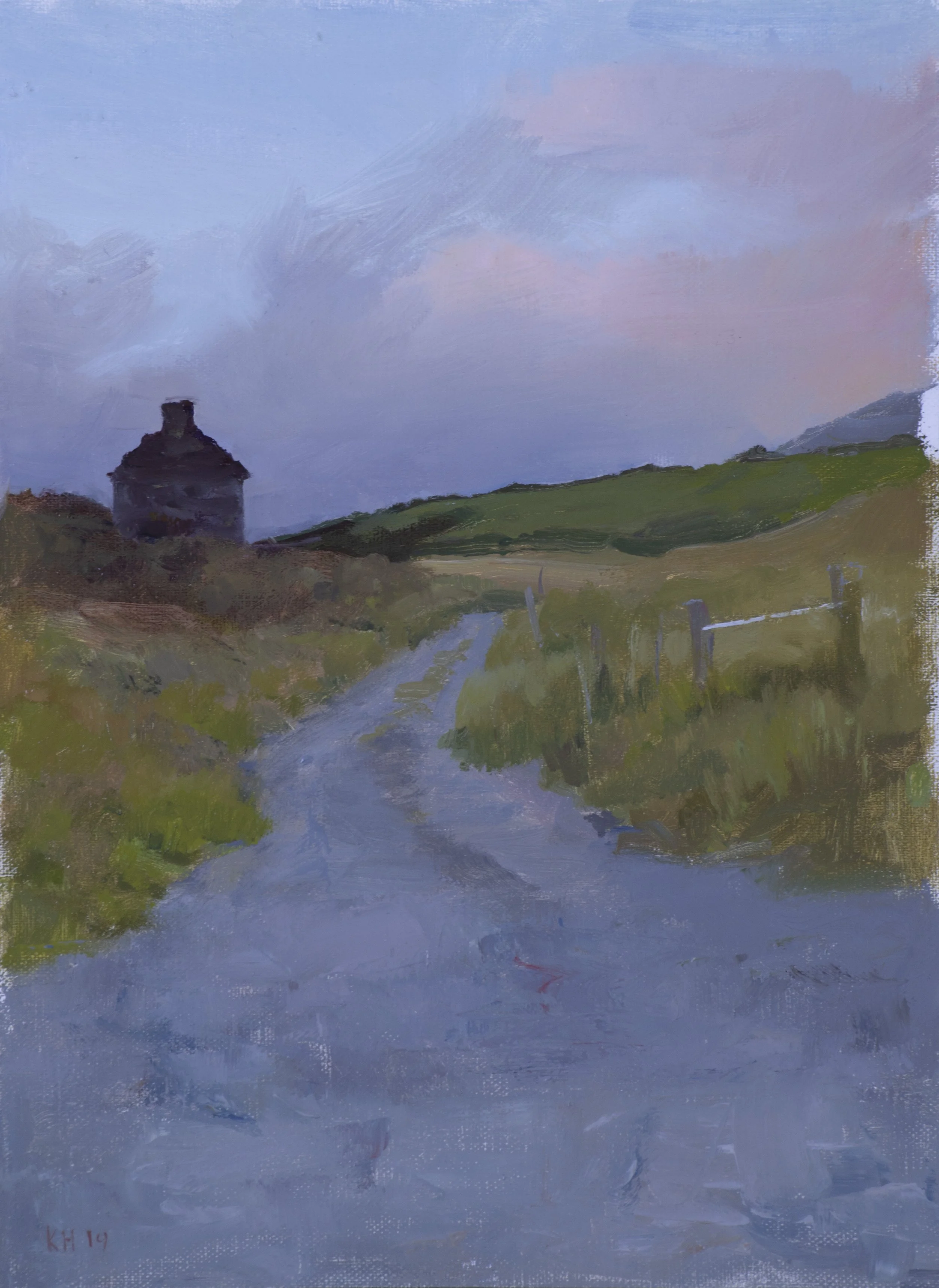 Cottage at Last Light,oil on panel, 10x8", 2019 SOLD