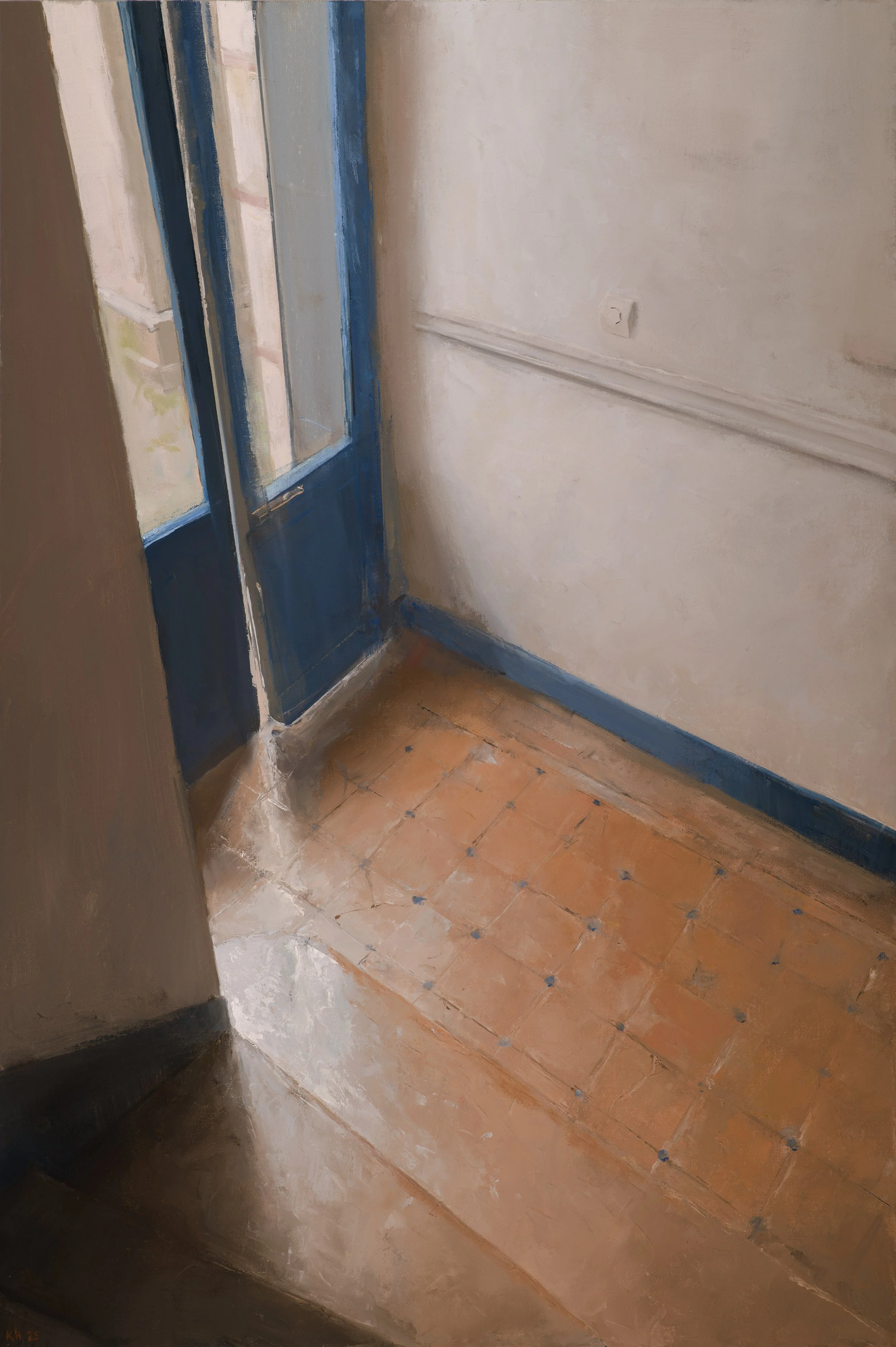 KennyHarris_2025_LightInAStairwell,Paris_OilonCanvasonACM_61x40.5cm.jpg