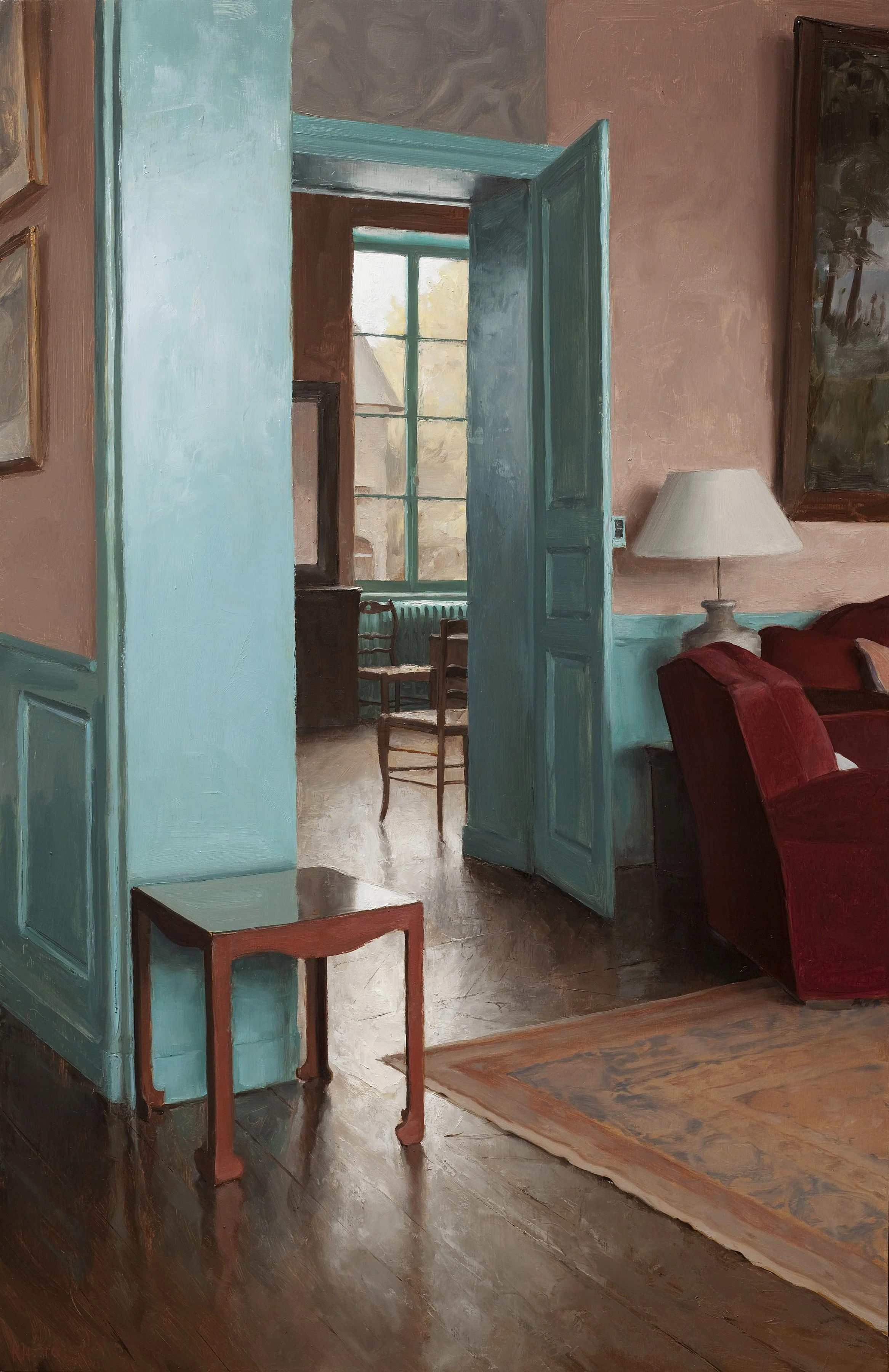 From the Parlor to the Foyer, 32x21"
Oil on Panel 2010 Private Collection
