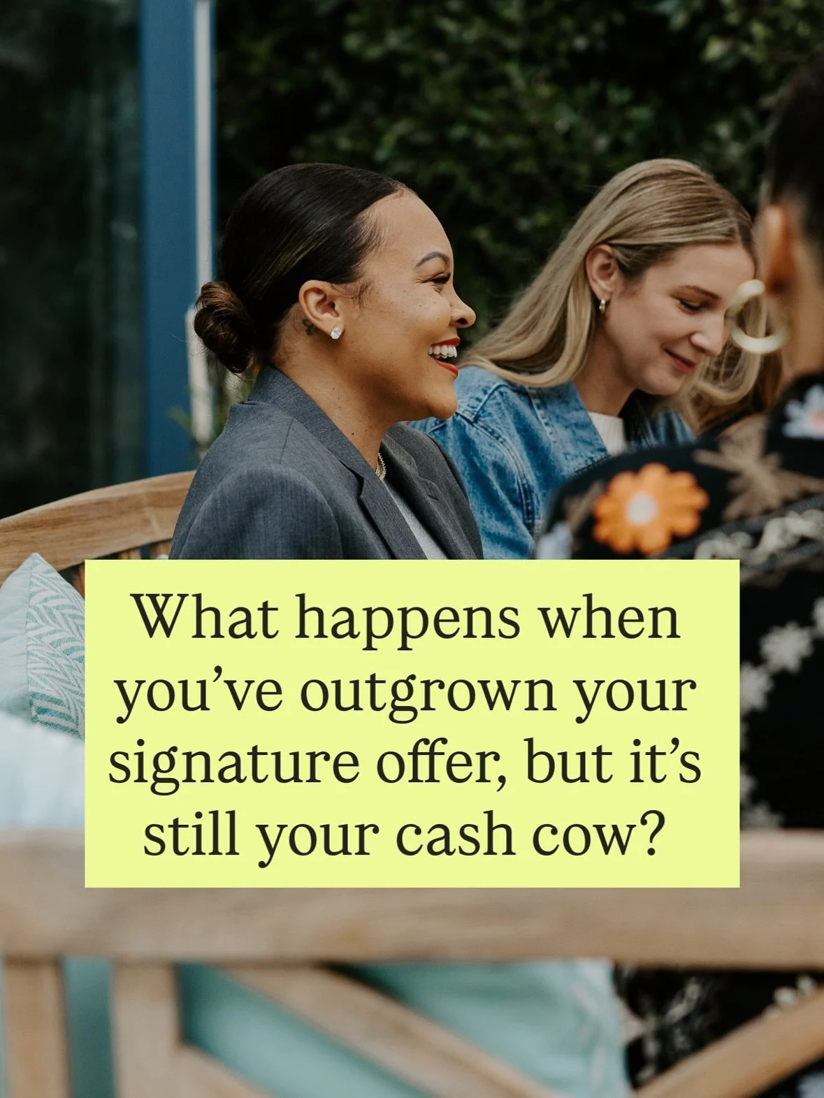 You&rsquo;ve outgrown your signature offer.
You&rsquo;re no longer just the coach who teaches the same basics over and over.
You&rsquo;ve evolved. But your signature program hasn&rsquo;t caught up.

That&rsquo;s the messy middle I helped one of my cl