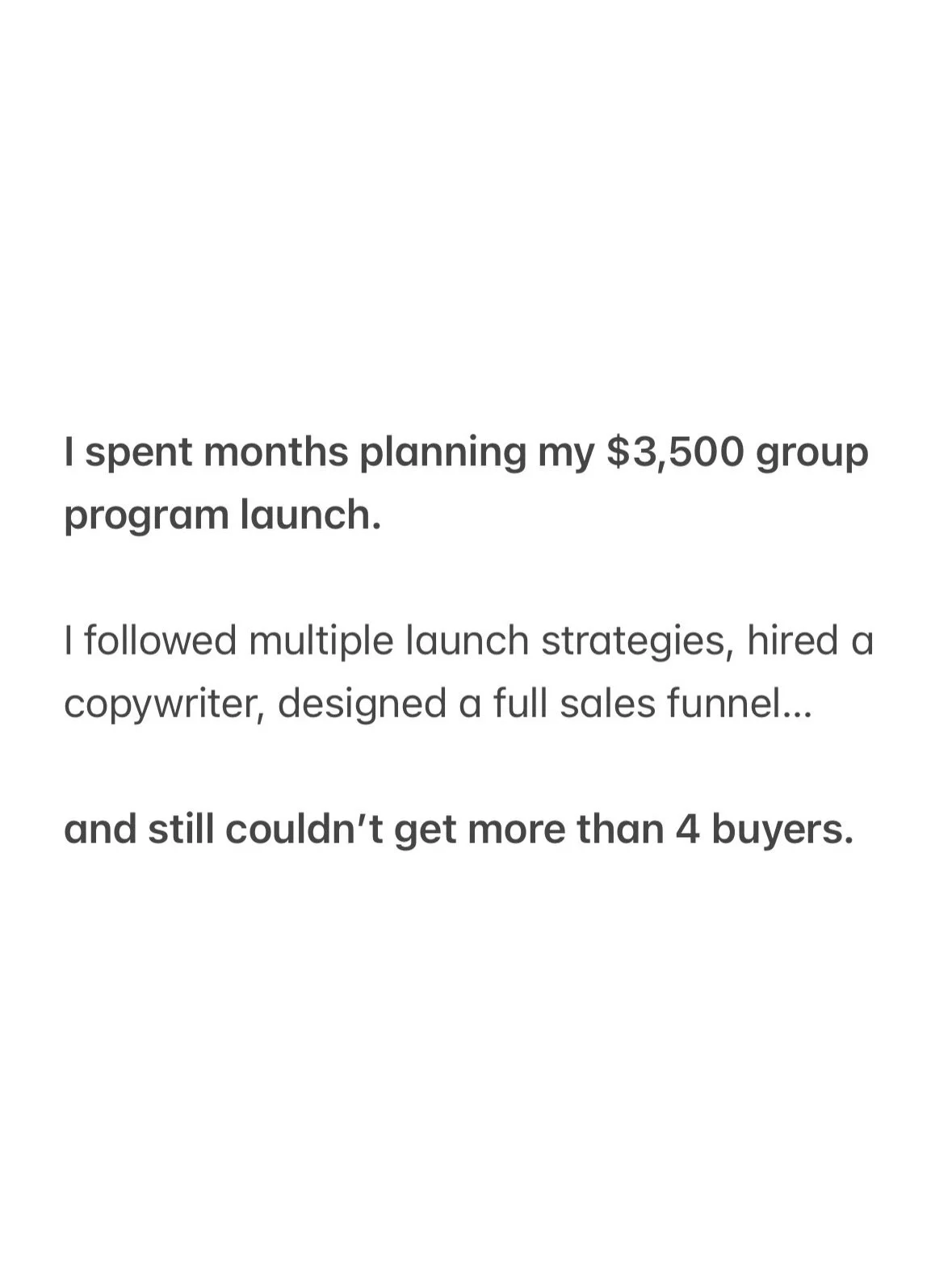 Selling a leveraged group program but stuck on growth? Tune in to learn the most overlooked reasons $3k-$10k group offers don&rsquo;t scale and how your messaging, program promise, and positioning might be the culprit. 

👉🏽 Comment &ldquo;274&rdquo