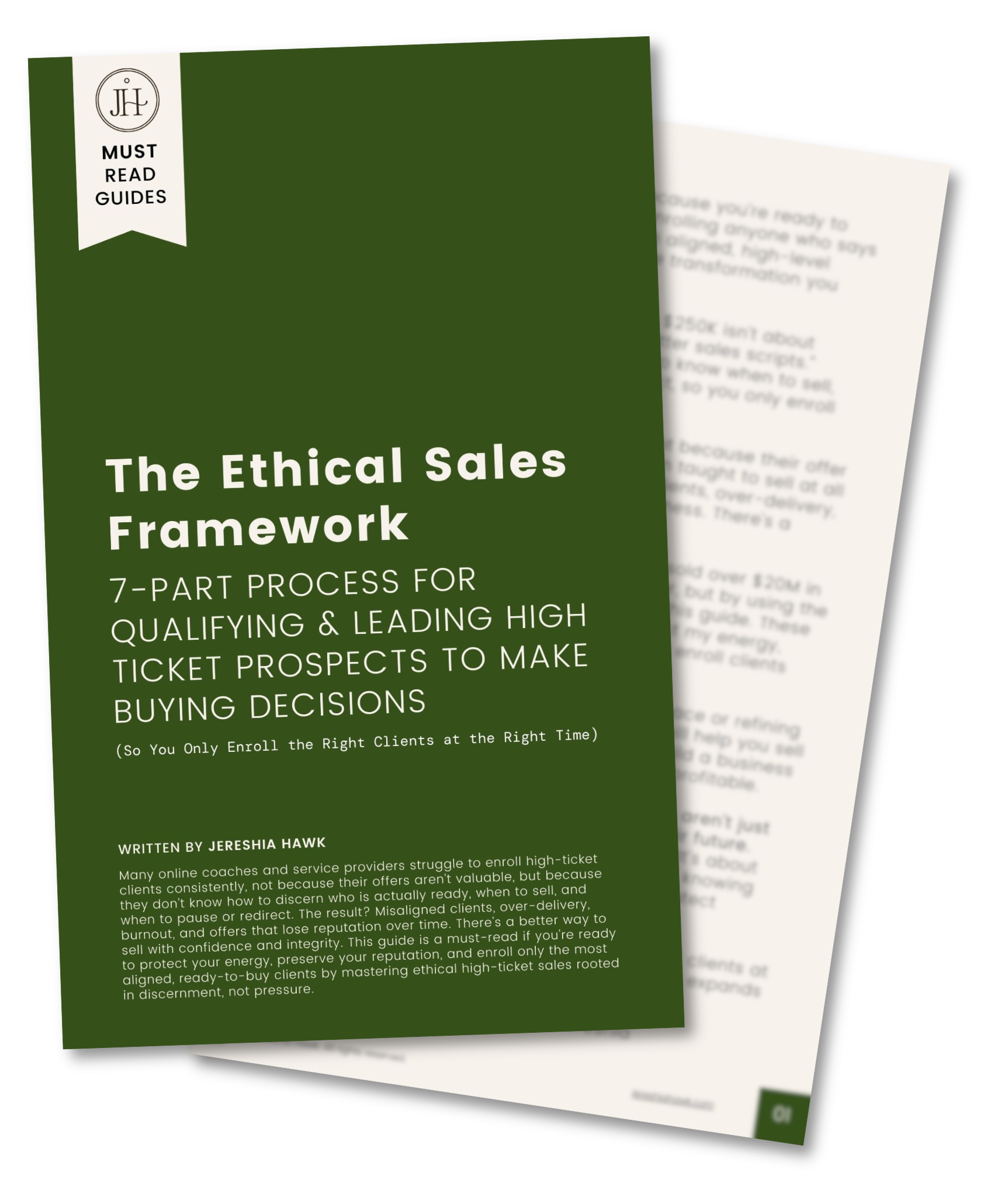 PDF mock up of the Ethical sales framework
