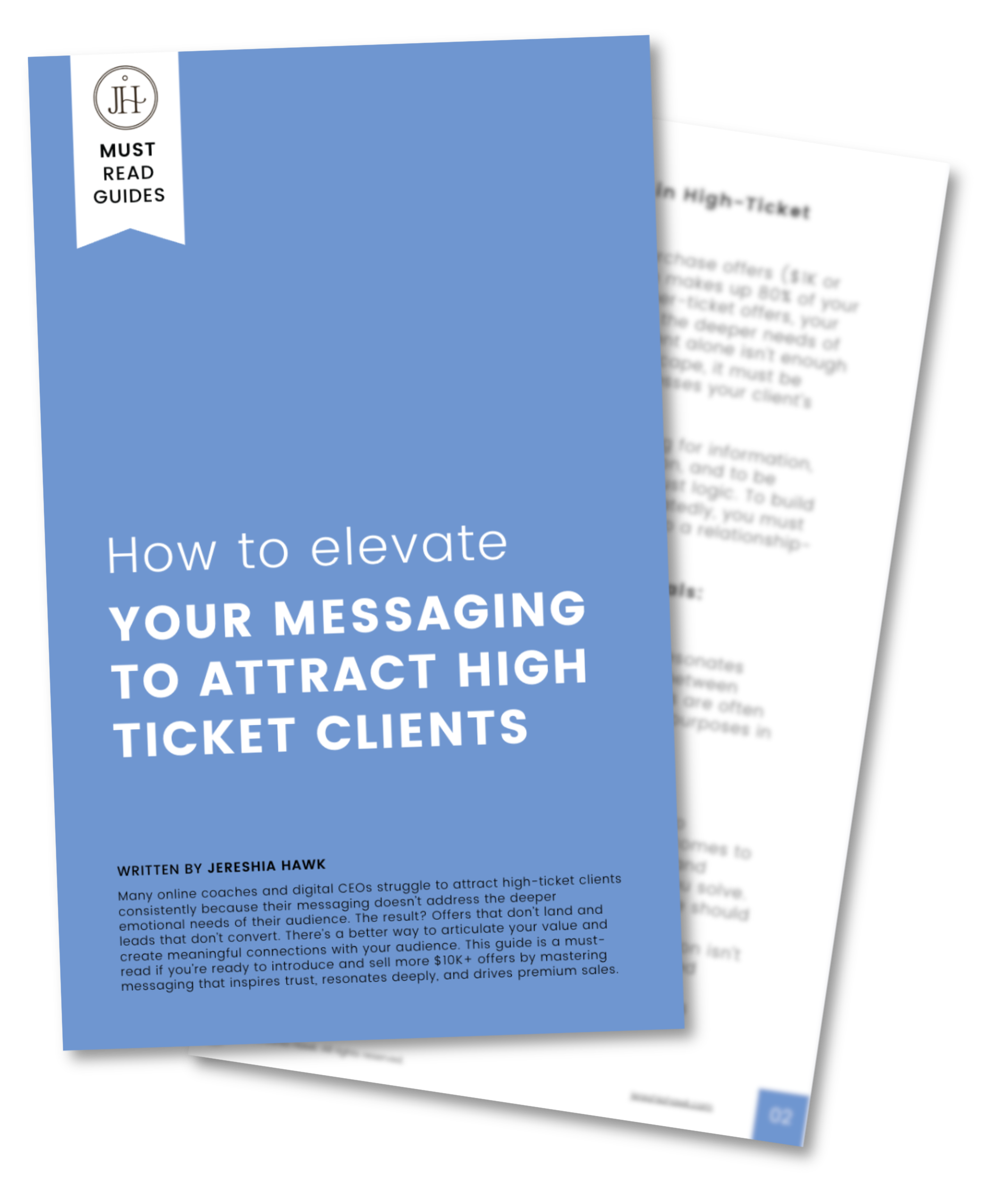 image mock up of how to elevate your messaging to attract high ticket clients by Jereshia Hawk