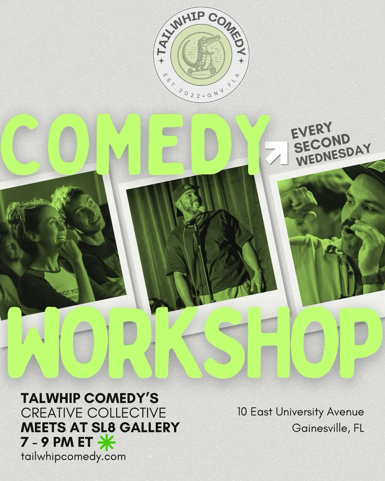 Looking to workshop? See you tomorrow (1/14) @thesl8gallery. We&rsquo;re working on our writing new jokes, building ideas for sketches, polishing long form sets, and more. Free to join!