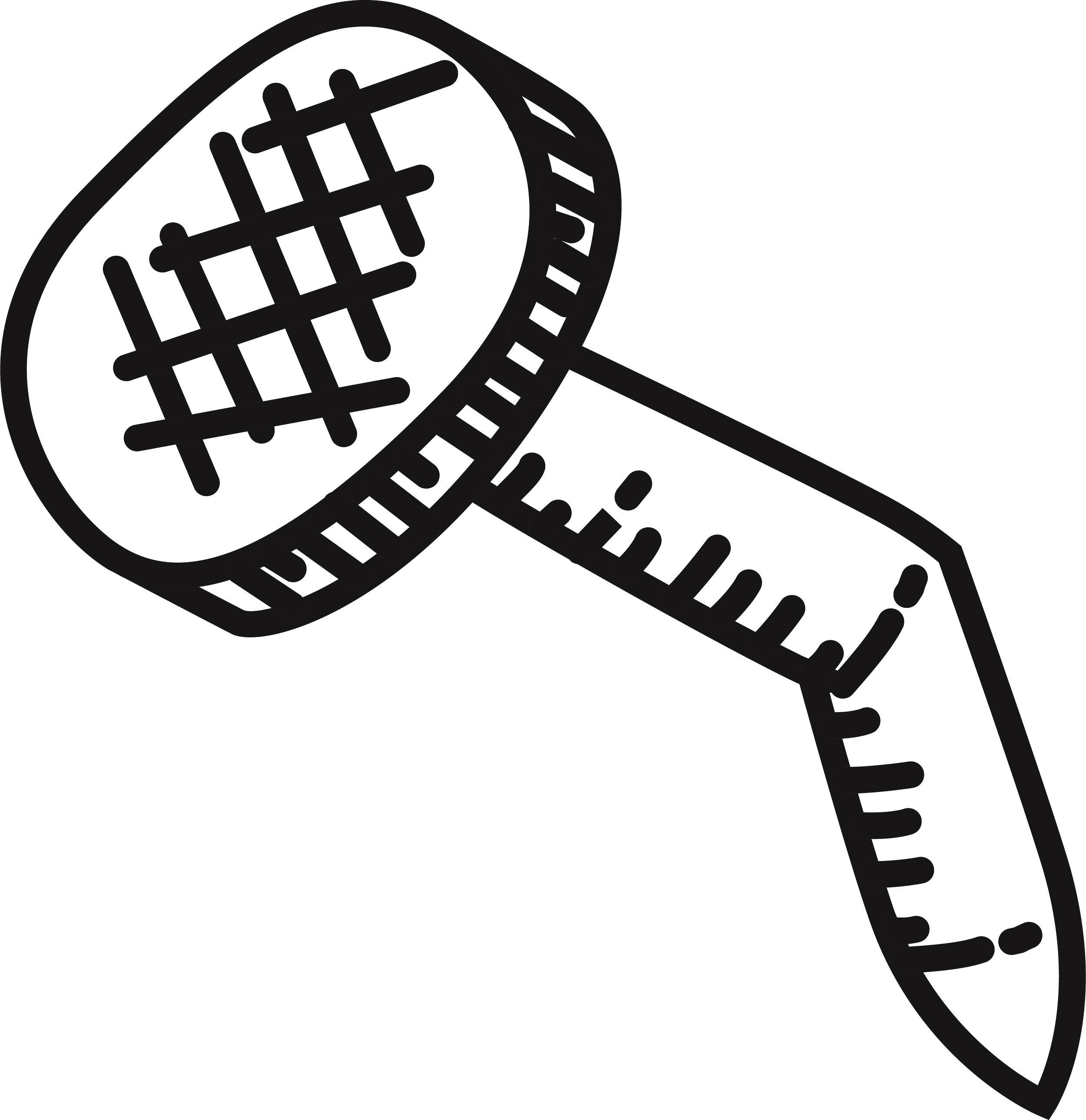 Black and white illustration of a hockey puck and a hockey stick.