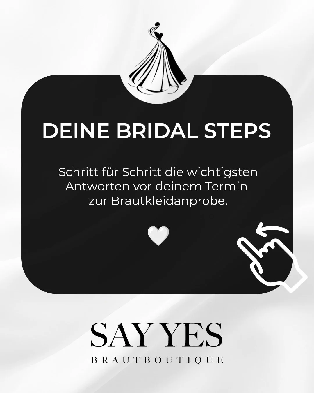 Du suchst dein Traumkleid, wei&szlig;t aber noch nicht genau, wie das Ganze abl&auml;uft? Wir haben die wichtigsten Fragen f&uuml;r dich zusammengefasst.

Was uns wichtig ist: Dass du dich wohlf&uuml;hlst. Deshalb geh&ouml;rt der Store w&auml;hrend d