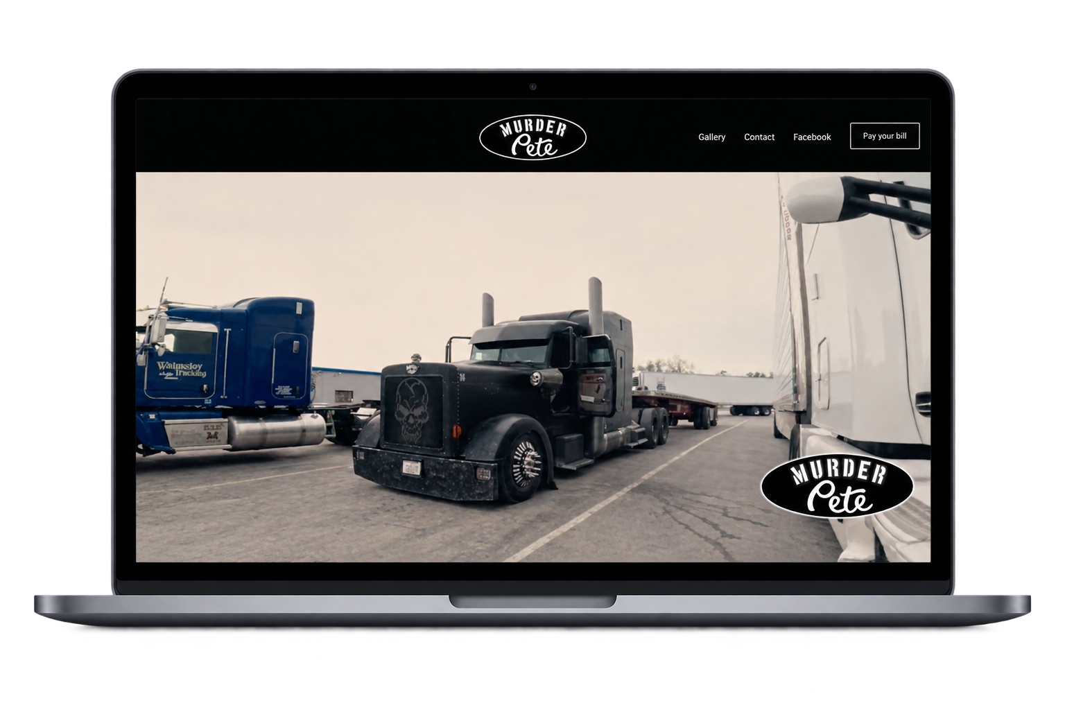 Website home page of Murder Pete