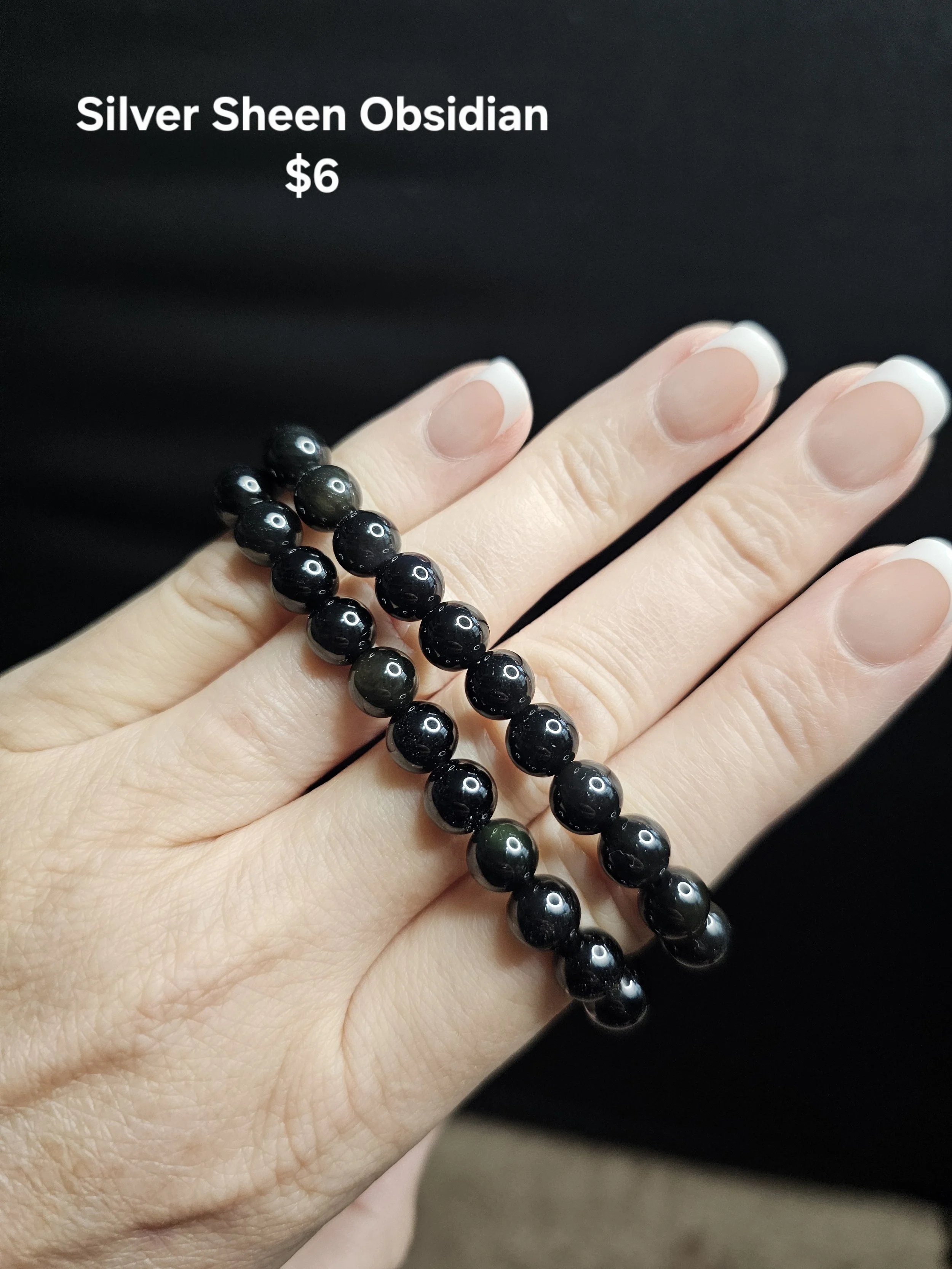 Silver Sheen Obsidian Bracelet