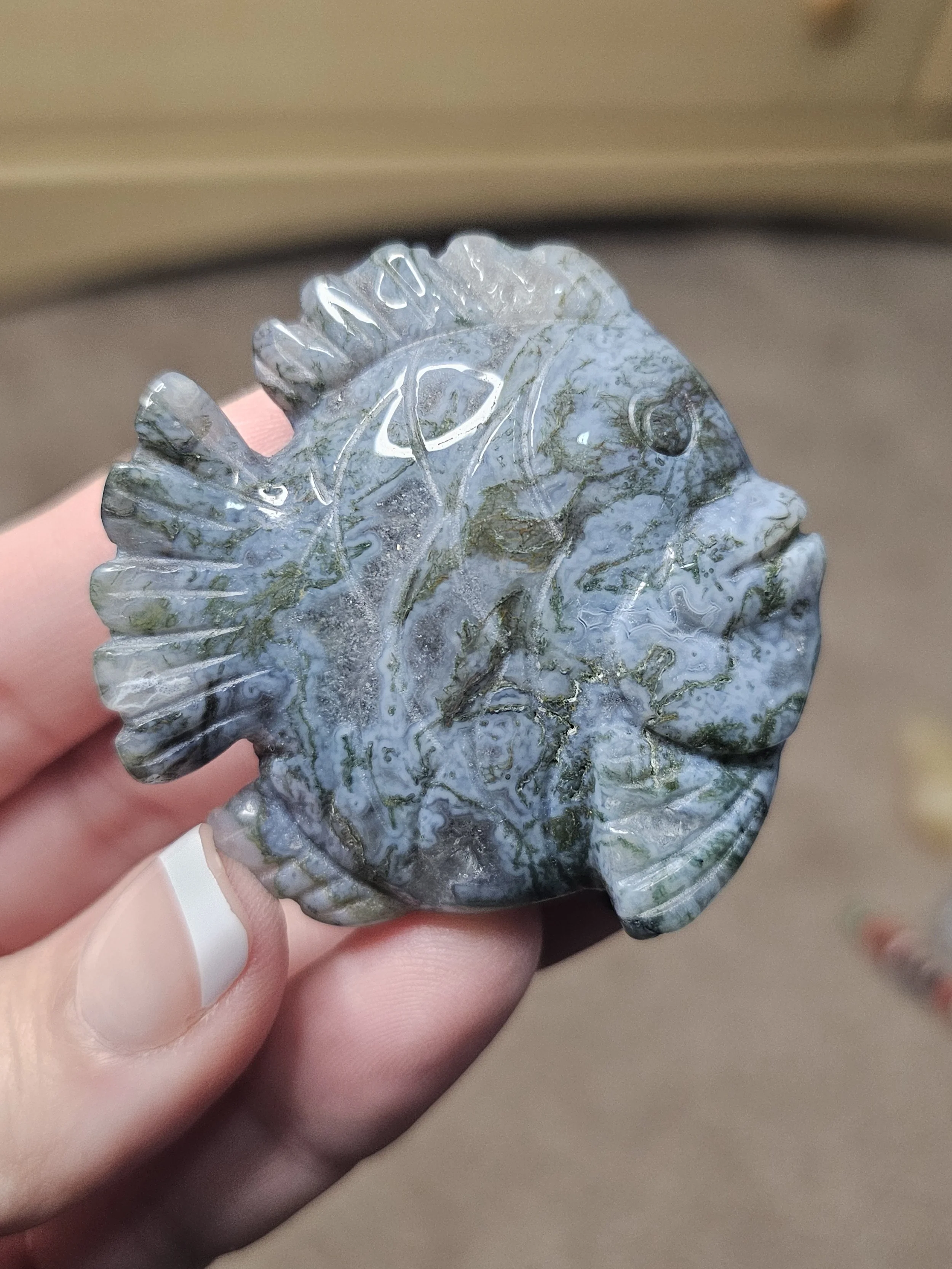 Moss Agate Fish- Various Styles